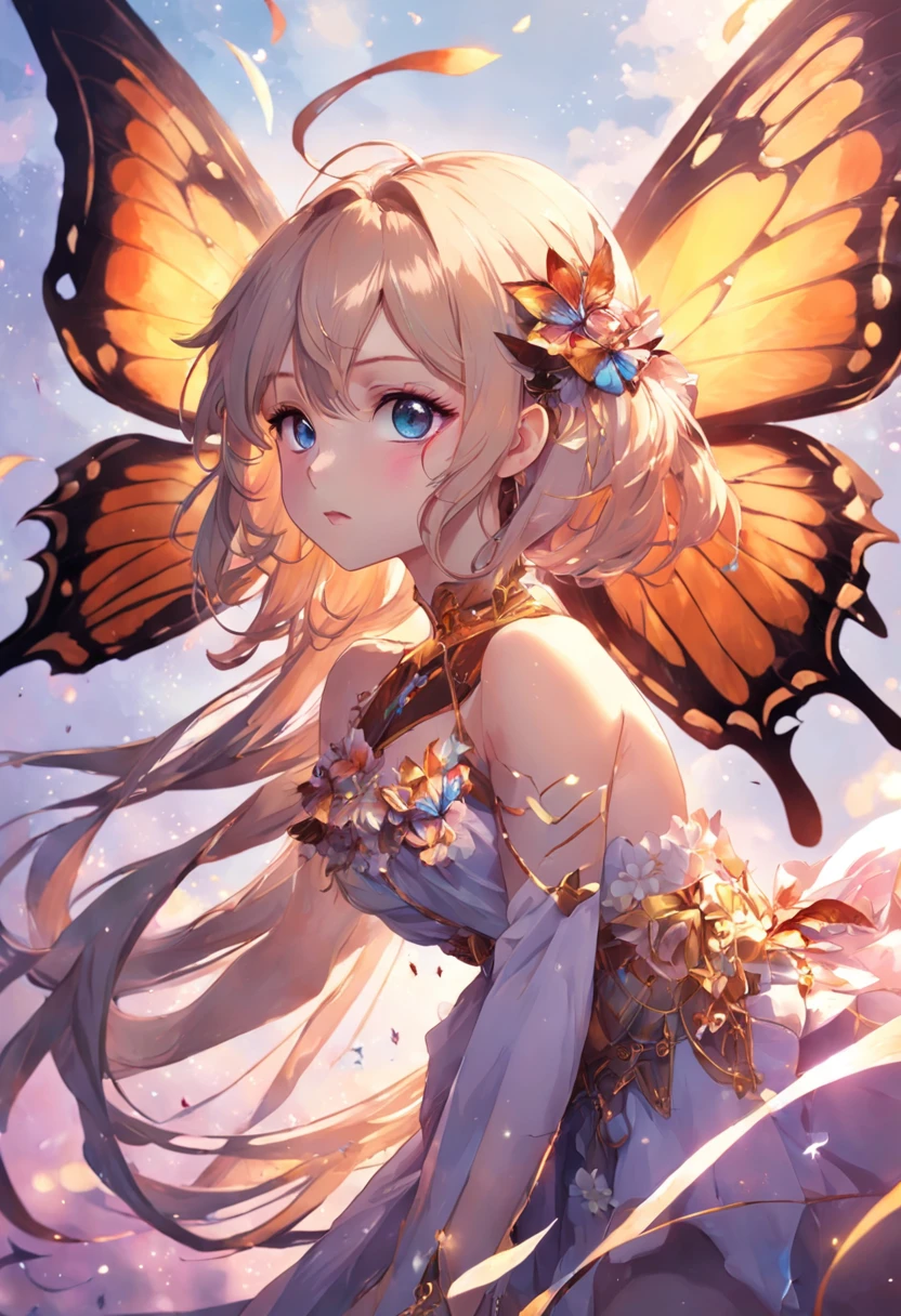 butterflys,Colorful butterflies,(Unique butterflies),Beautiful wings,The wings of butterflies are brilliant and colorful,In the sunlight, it looks like a beautiful satin,The tail is as long as a ribbon,Fluttering in the wind,Dancing beautifully,k hd,filigree,Attitude control,(8K), (RAW photos,best qualtiy),(realisticlying,photograph realistic:1.3),highly detailed,tmasterpiece,Hyper-detailing,detailed glow,Fantasy art style, beautiful art