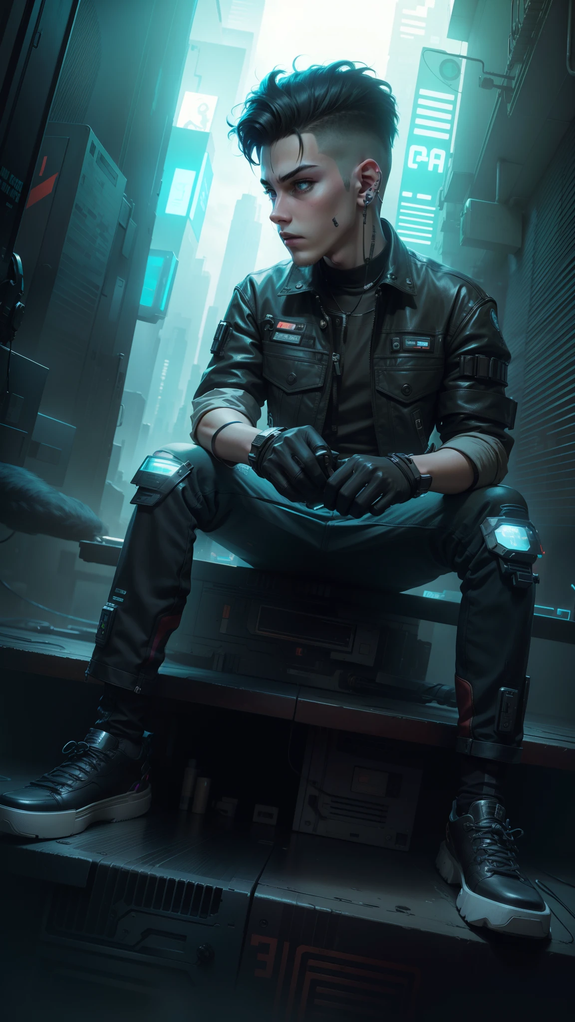 realistic photo of An alien wearing a pirate outfit and a pirate hat is sitting inside a spaceship in front of a window overlooking space photorealistic photorealism hyper realistic