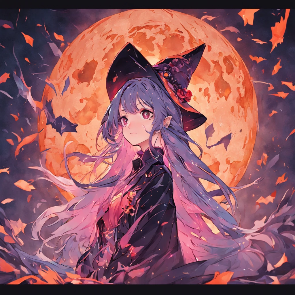 (White background:1.4),(Silhouette of a girl's head, Colorful long hair, Western elements),(Western illustration:1.3,Halloween Cute Witch Icon Pack,sorcerer,paper art:1.3, Quilted Paper Art:1.2),( Reasonable design, Clear lines, High Sharpness,Best Quality, Very detailed, masutepiece, Movie Light Effects, 4K )