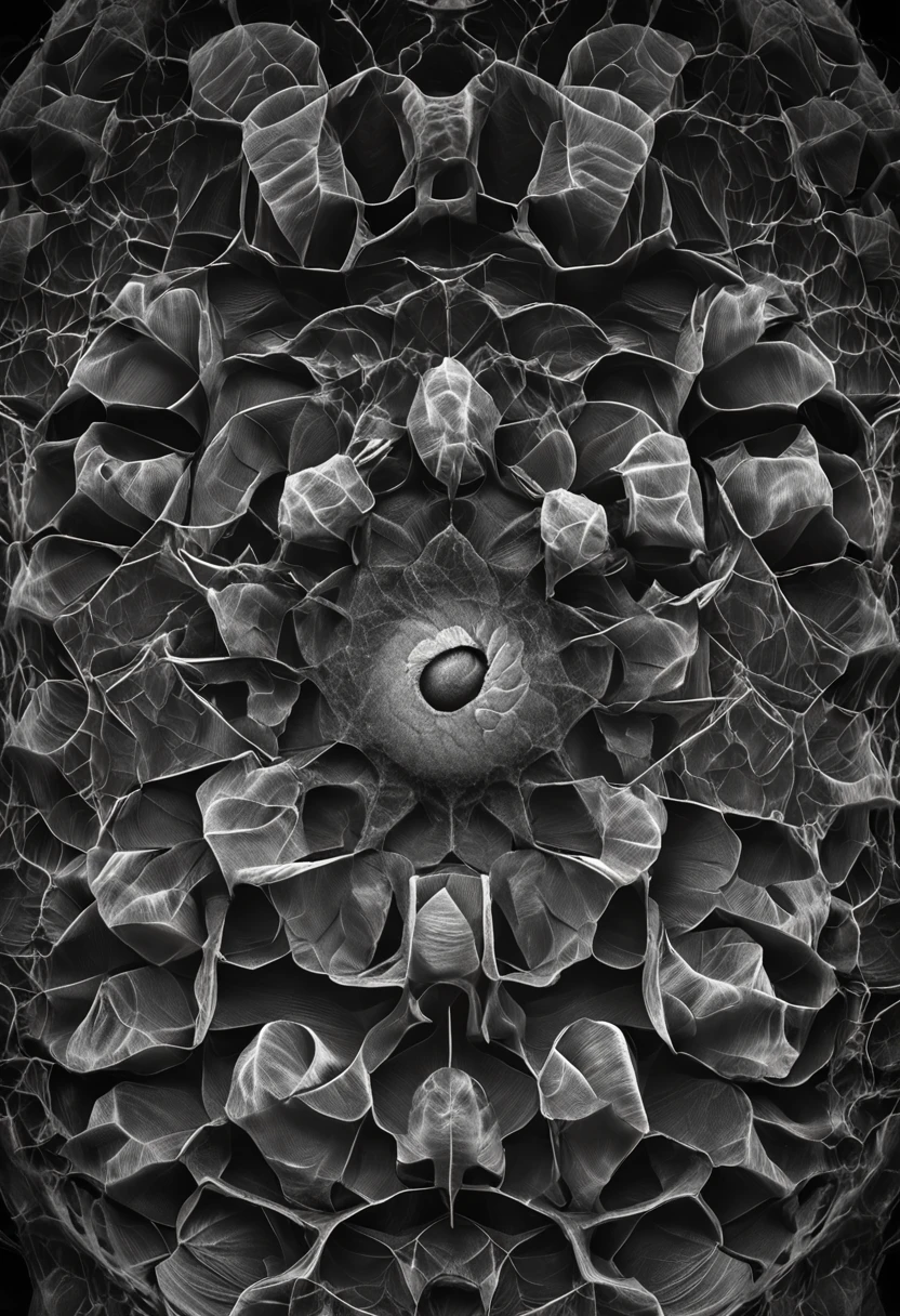 cocoon opening, image of being from within appearing, black and white outside, color inside, Hasselblad Award Winner, square image, (perfect image), (sharp image), soft diffused lighting, art by [Greg Rutkowski], image with microscope lens, (extremely detailed 8k wallpaper), cocoon opening, intricate, high detail, dramatic.