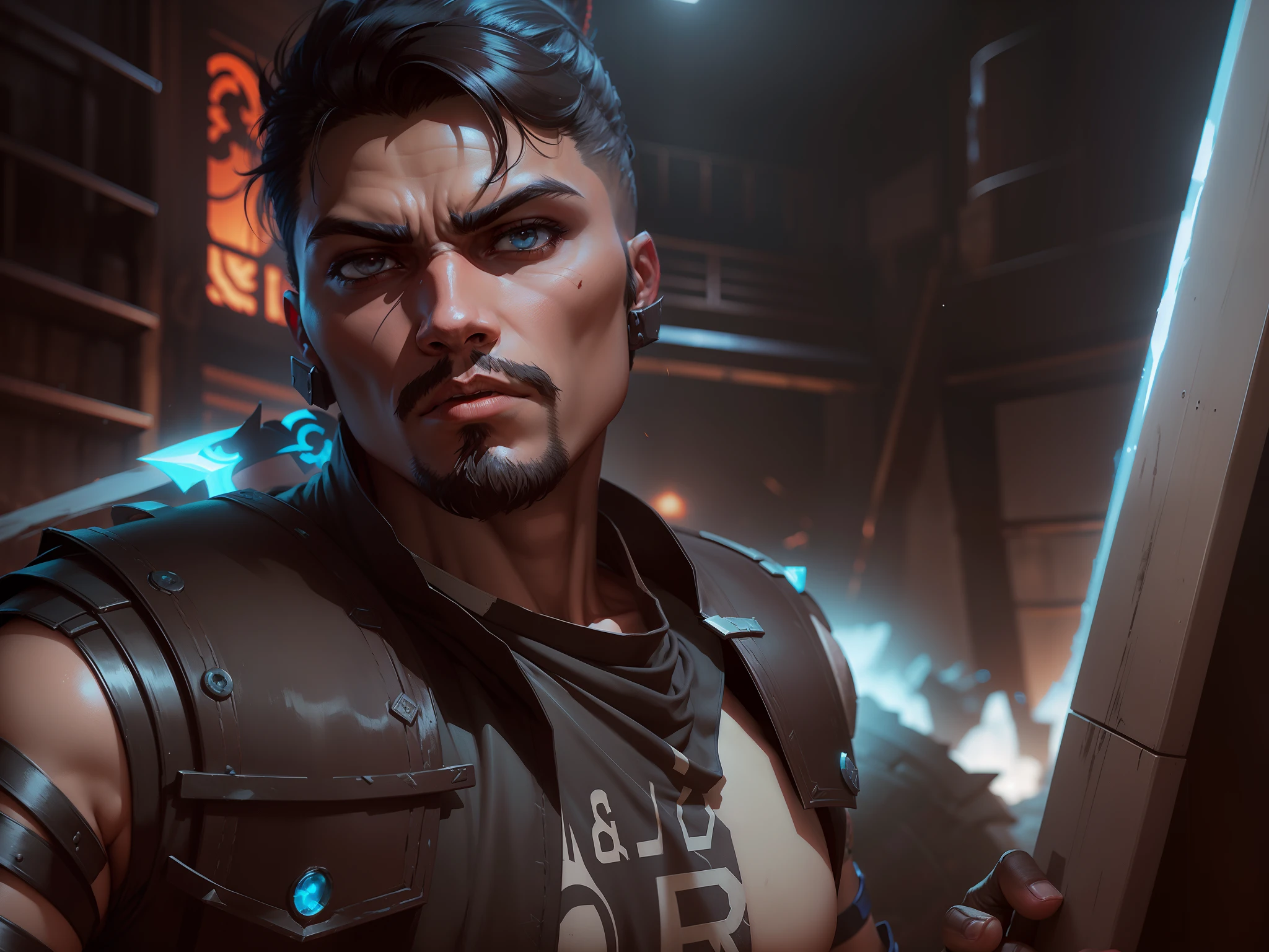 Me as character of shadow fight arena like Marcus wearing armor shadow fight background ultra realistic