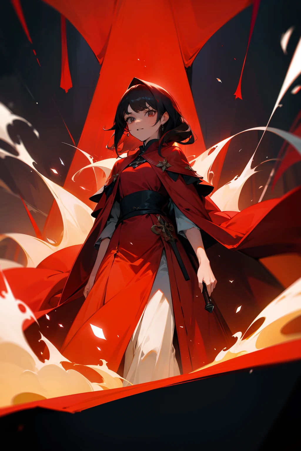 Woman in red robes