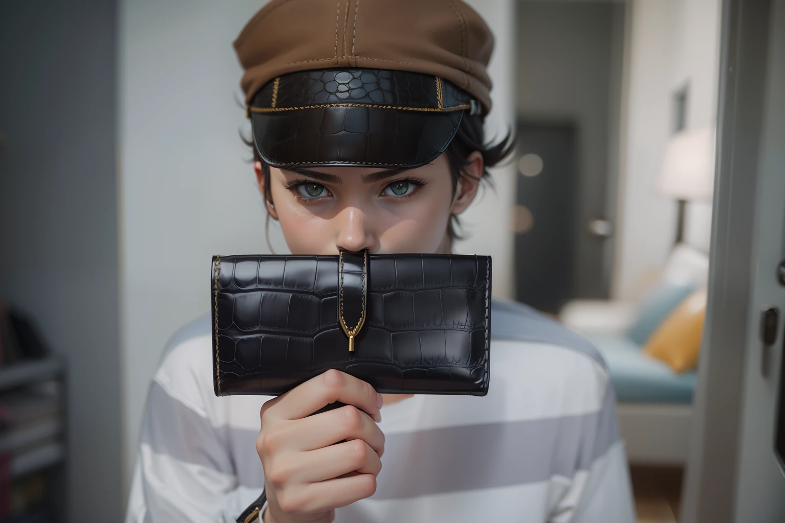 Anime style, aligator long wallet