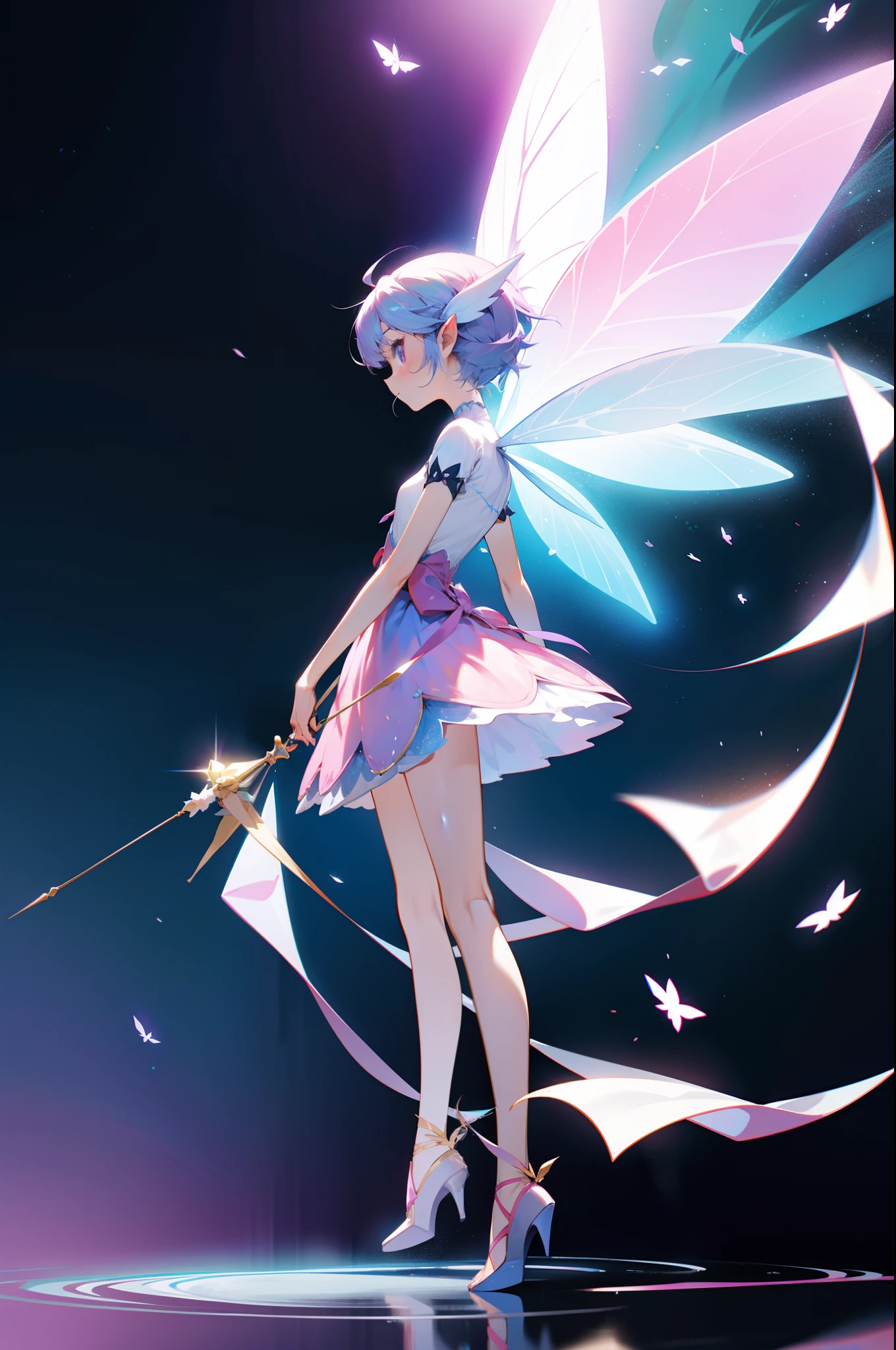 Petite fairy,Wear light clothing,Standing posture