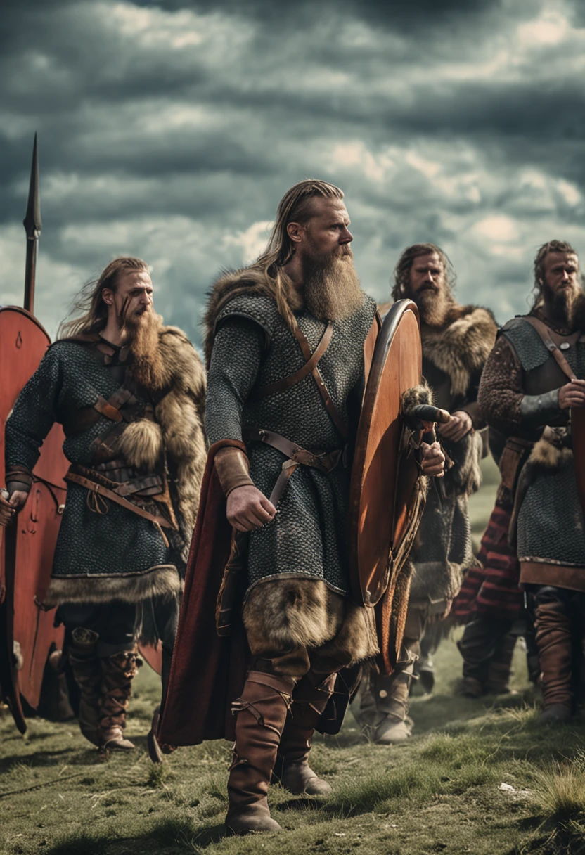 Several Viking warriors standing