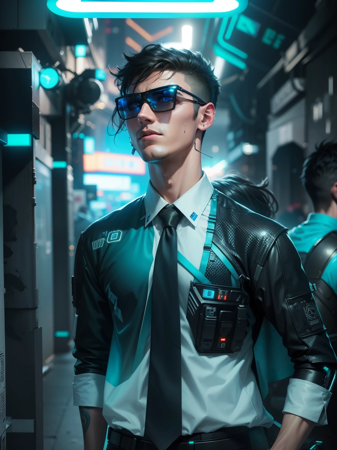 Change background Cyberpunk handsome boy, realistic face, 8k, ultra realistic