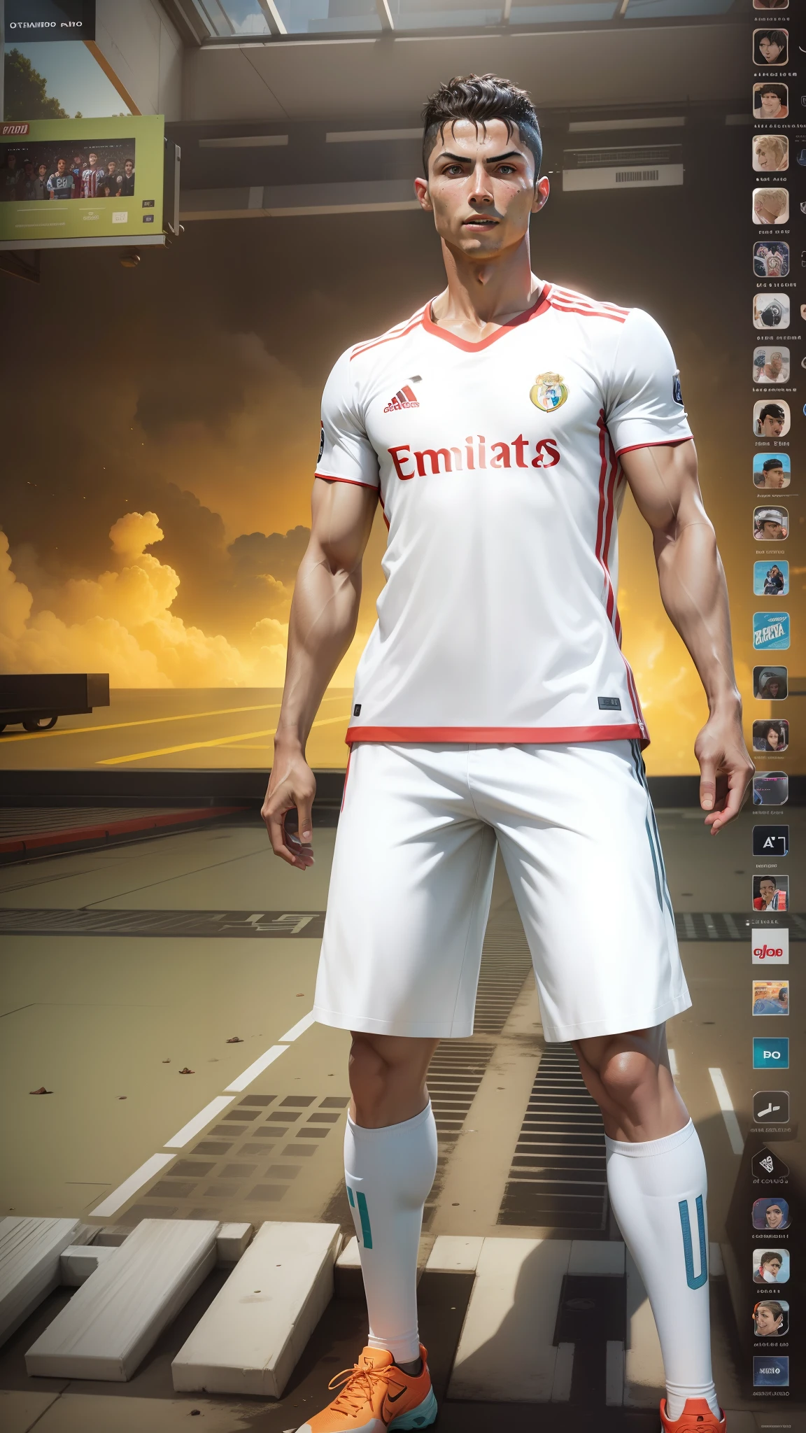 Anime, 1man, face Cristiano Ronaldo, 8k quality, (photorealistic), heandsome