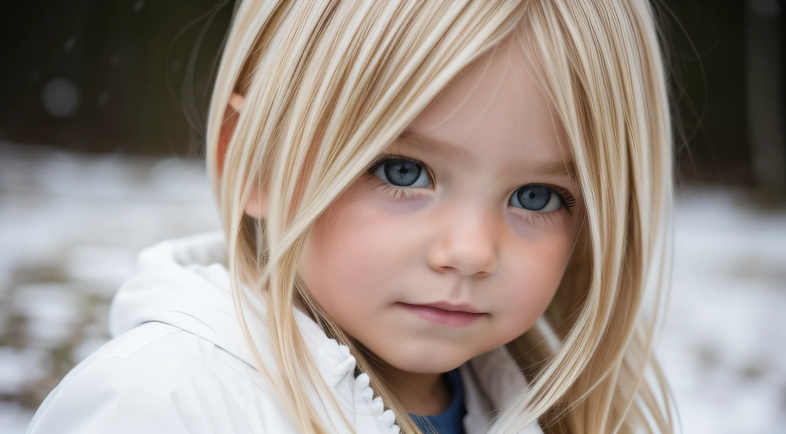 Photograph portrait realistic of blonde child girl , centrado no quadro, facing camera, symmetrical face, humano ideal, Mola a 85mm, f8, fotografiagrafia, detalhes ultra, Luz Natural, fundo de luz, fotografia, studio illumination --auto