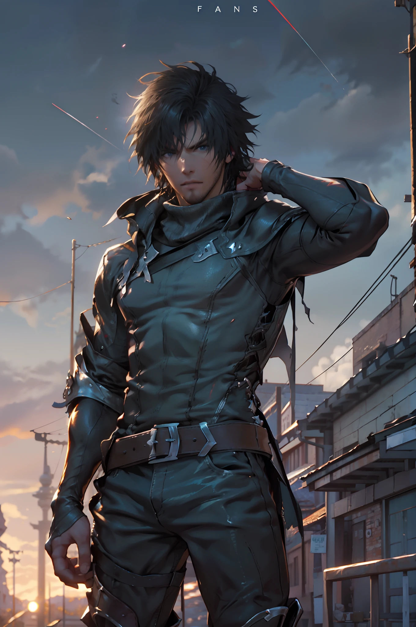 Final Fantasy, clive rosfield, abs, badass pose, Chico de anime en una cama con las manos en la cabeza, Hermosa pose de anime, Anime hombre guapo, Personaje masculino de anime, Badass Anime 8K, Arte detallado del personaje de anime, Concepto de anime HDR Anime WLOP, Chico anime, Anime CG arte suave, Fondo de pantalla de manga 4 k, inspirado Tetsuya Nomura, por Wallaper de anime