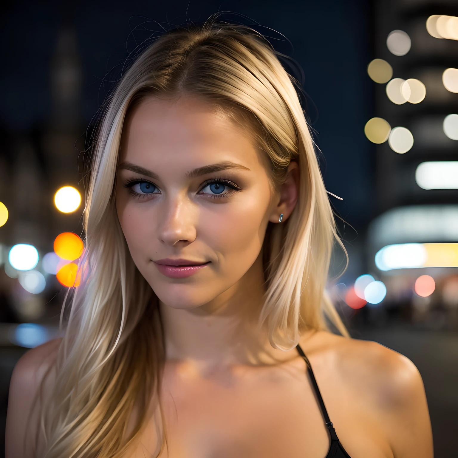 (Selfie, Draufsicht: 1.4), (straight half of the body: 1.4), RAW UHD portrait photo of a 24-year-old blonde (Blue-eyed woman) Eine dunkle Gasse entlanggehen, big boobs,, Stadt bei Nacht, (Rock), (Ausschnitt), Details (Gewebe! , Haar! , Glitzer, Farbe!! , Benachteiligungen: 1.1), shiny eyes with high level of detail (Blick in die Kamera), SLR-Beleuchtung, Spiegelreflexkamera, ultra quality, Sharpness, Depth of field, Filmkorn (Mitte), Fujifilm XT3, kristallklar, Rahmenmitte, Beautiful face, Scharfer Fokus, Streetlight, Neonbeleuchtung, bokeh (schwach beleuchtet), Nacht, (Nachthimmel), Detaillierte Hautporen, Oily skin, Sonnenbrand, Komplexe AugenDetails, full entire body, big boobs , femdom