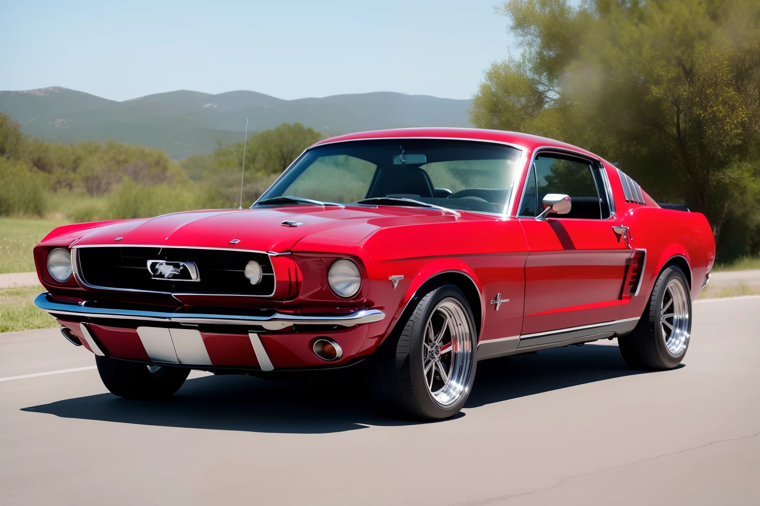 red 67 mustang big block