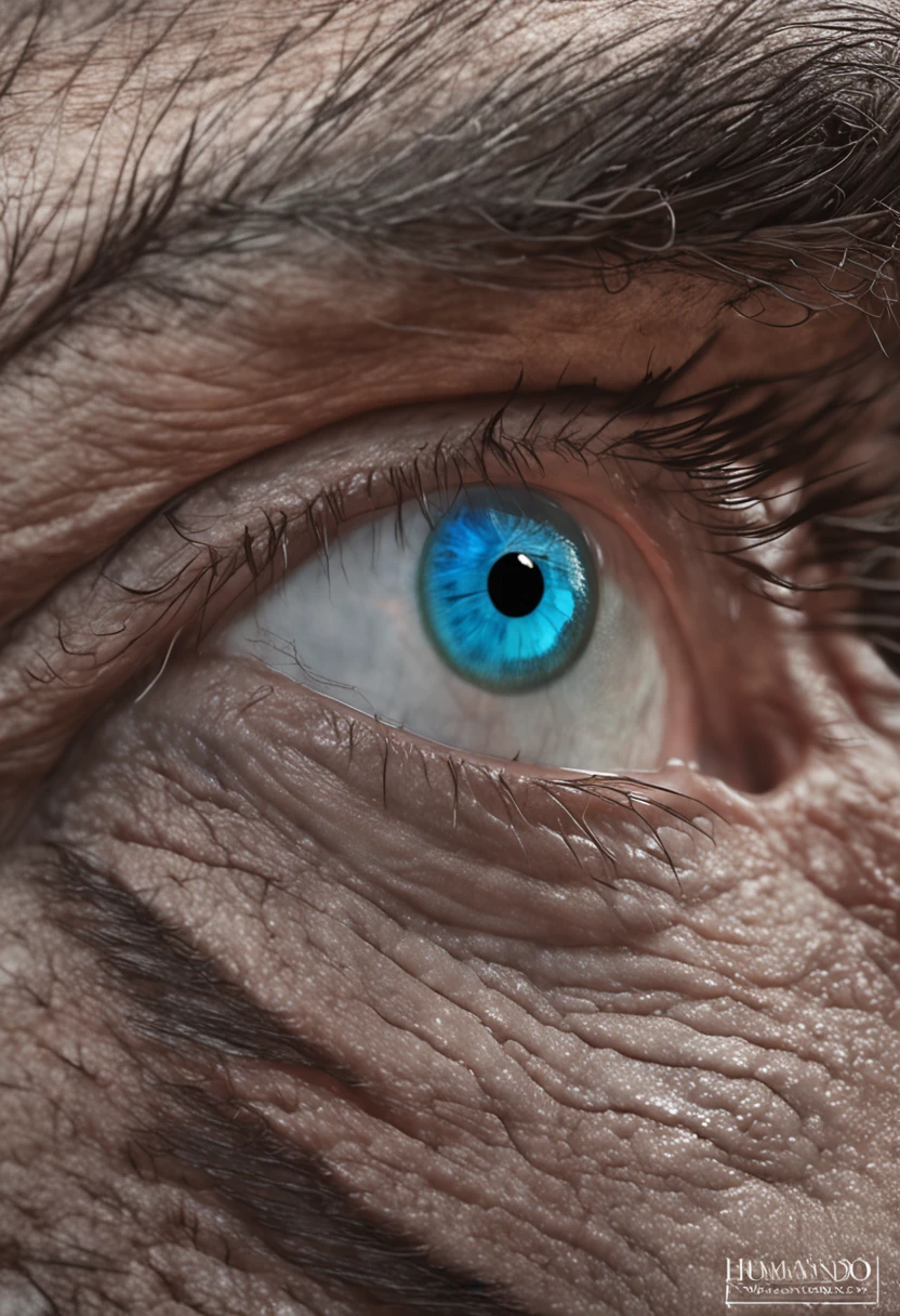 OLHO HUMANO AZUL REALISTA OLHANDO PARA CAMERA