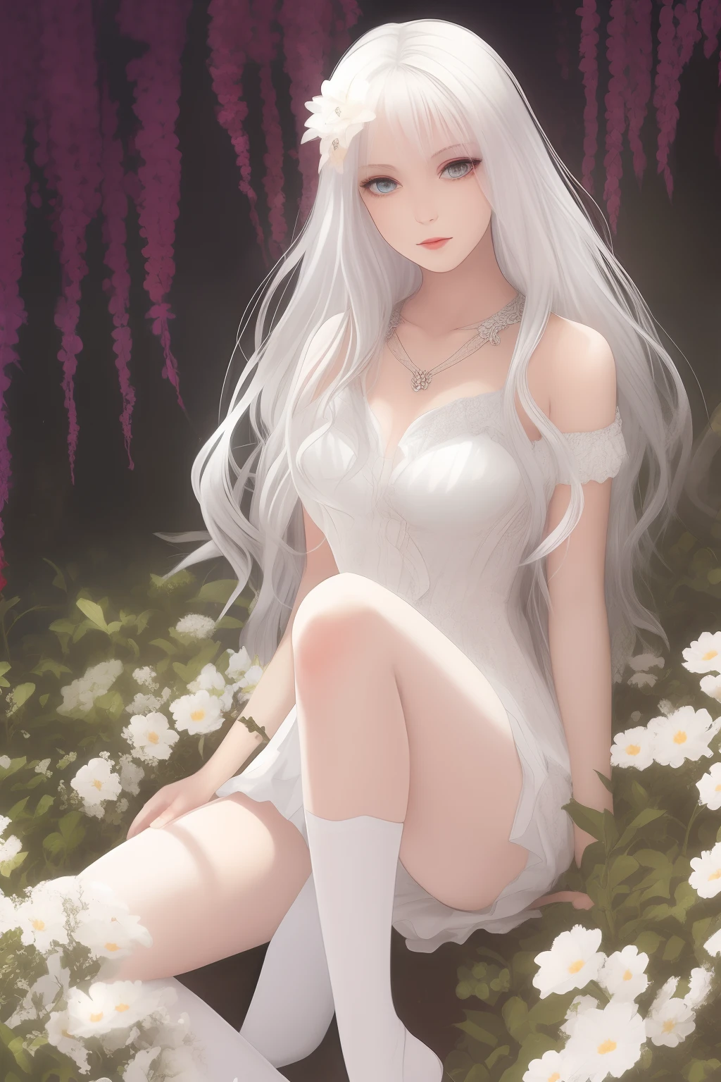 Long-legged black stockings