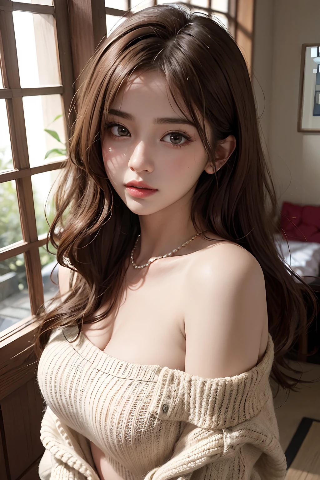 (hyperrealistic), (illustration), (high resolution), (8K), (extremely detailed), (best illustration), (beautiful detailed eyes), (best quality), (super detailed), (masterpiece), (wallpaper), (detailed face), solo, (dynamic pose), 1 girl, white wavy hair in the kitchen, korean, heterochromic eyes, small moles under the eyes, ((apron)), big breasts, long legs, tightens abs, (camel toes), (black stockings), (no panties), (no bra)