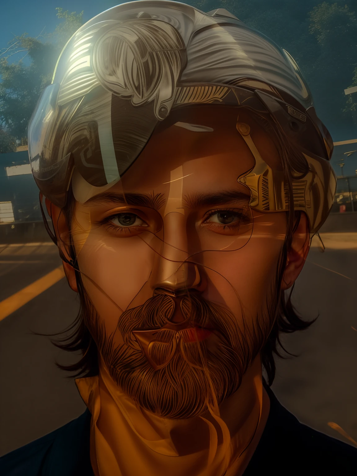 there is a young man wearing a helmet and a blue shirt, wearing helmet, wearing a helmet, helmet on face, 18 years old, wearing a round helmet, 1 6 , wearing skating helmet, no helmet, dang my linh, hand on cheek, 2 2 years old, wearing skate helmet, 2 3 years old, without helmet