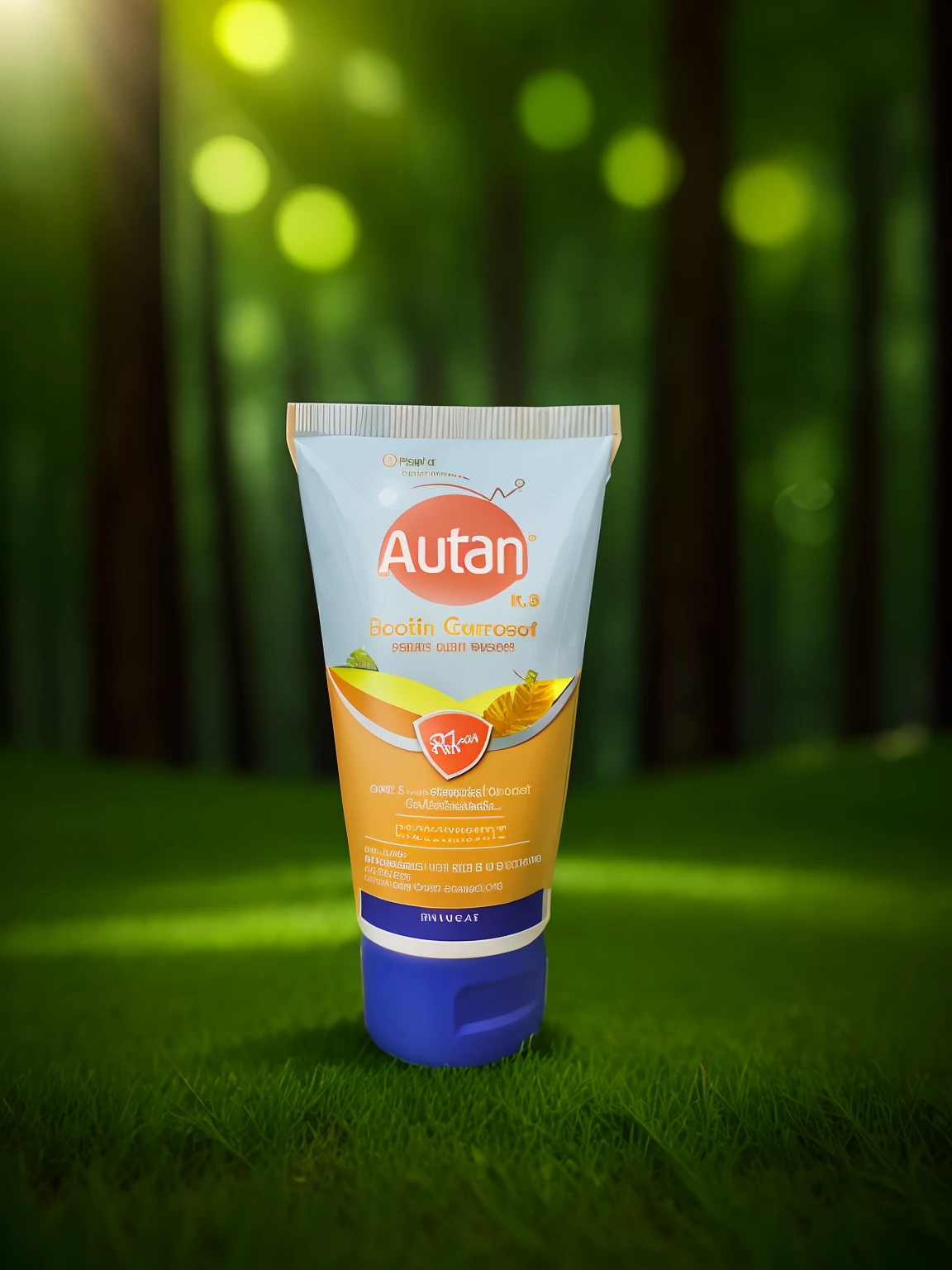 product image,Close to the product,35mm,forest backgrou,The product is on the grass,Lighting rendering,Dingdall effect,tmasterpiece(1.3),Impeccable(1.3),detailed background depiction,There are leaves around the picture