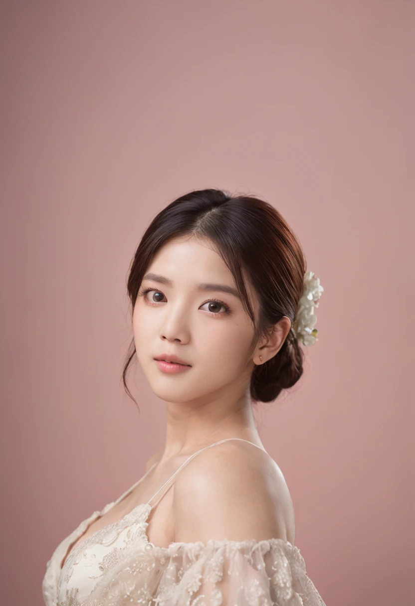 (8K, best quality:1.2), (masterpiece:1.37), (photo, photorealistic:1.5), (ultrahigh-res), pregnant, (pregnant:1.5), (big breast:1.5), long dress, IU from Kpop, ((kpop)), (analog:1.2), (high sharpness), (highly detailed photo:1.1), realistic, real shadow, (studio background:1.2), asian face, photographed by Canon EOS R6, 135mm, 1/1250s, f/2.8, ISO 400