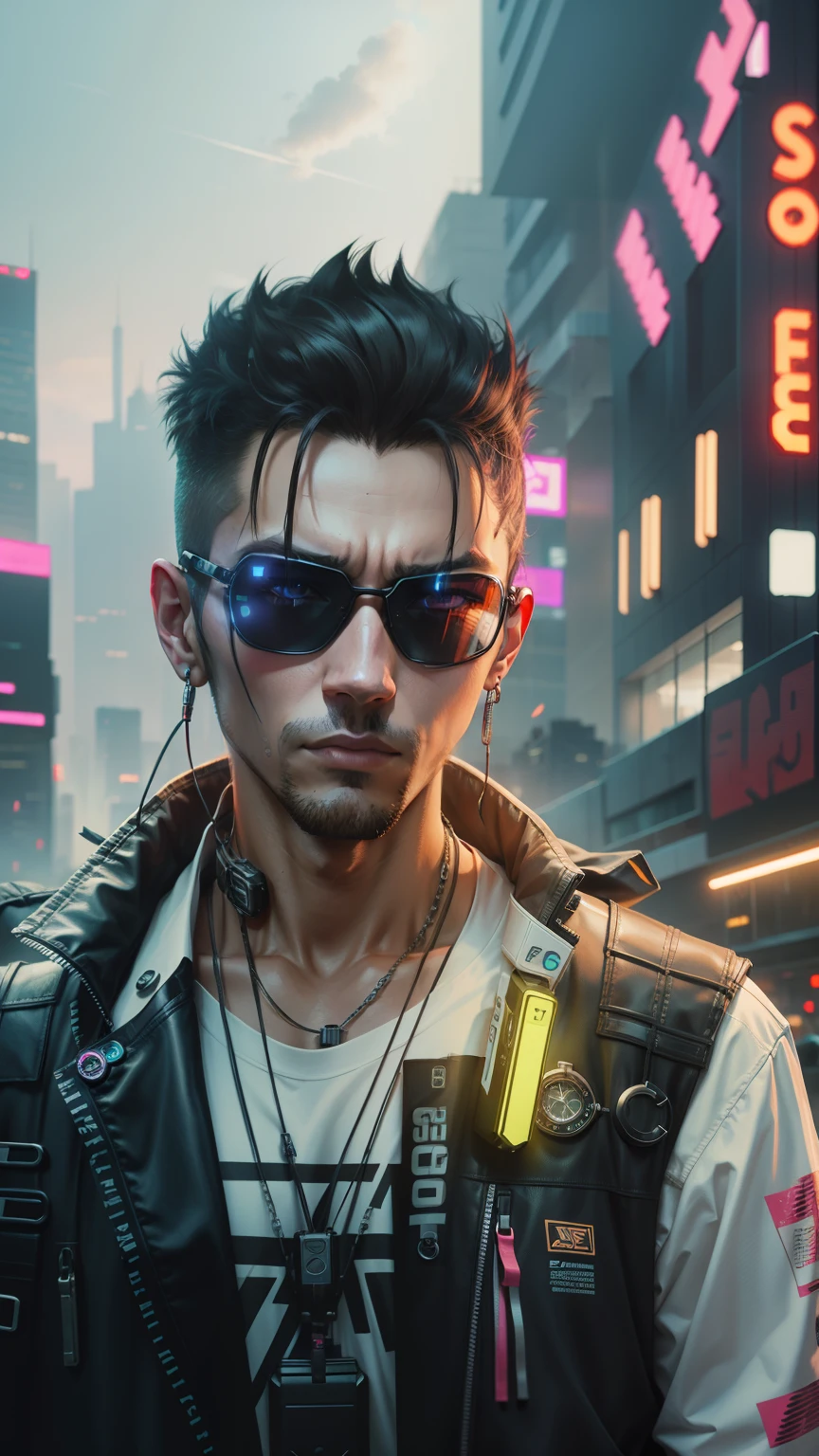 Cyberpunk , city, wear watch