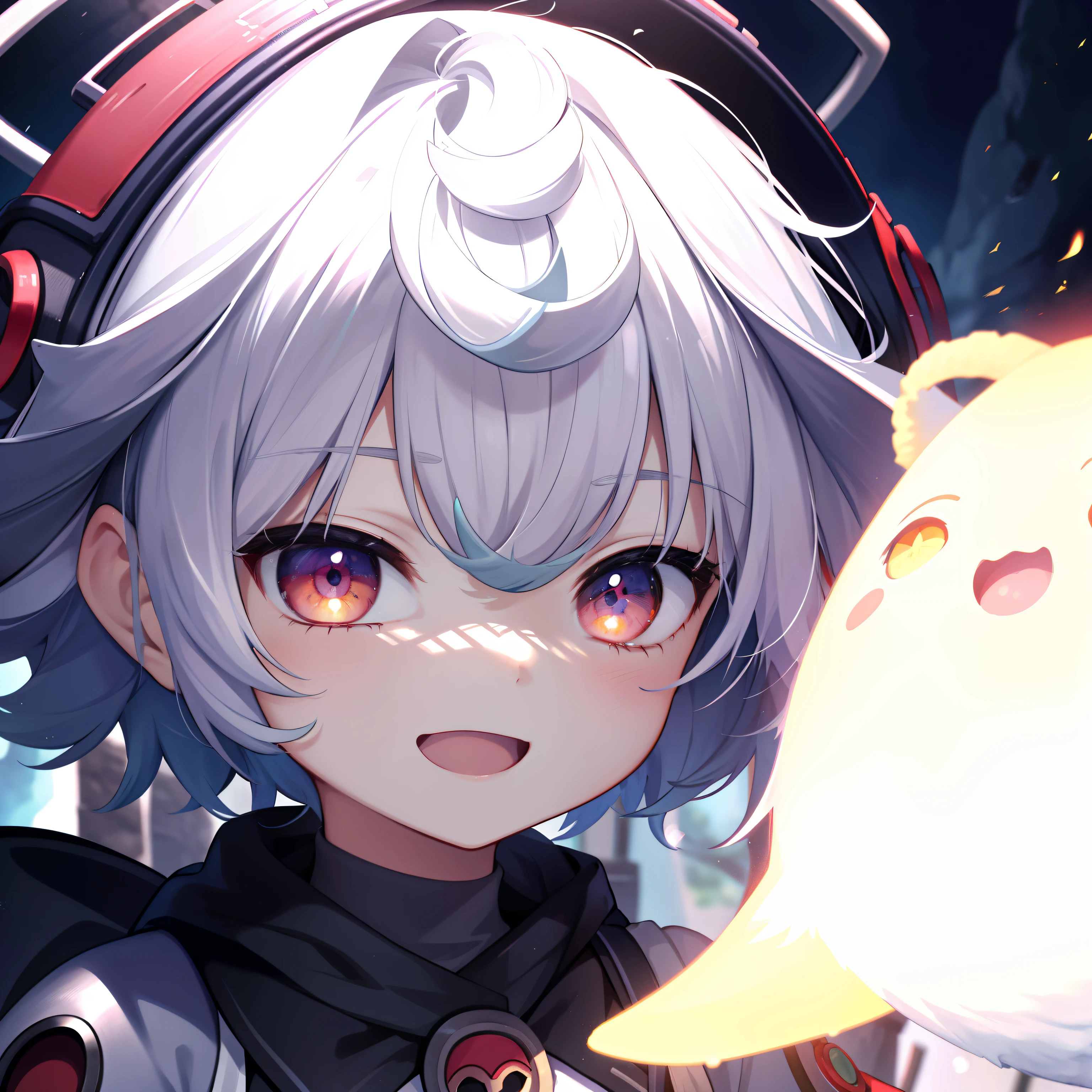 sface focus,sportrait,head portrait,:D,adolable,1girll,独奏,Prushkahhat\(made in abyss\),looking at viewert,ssmile,Prushka