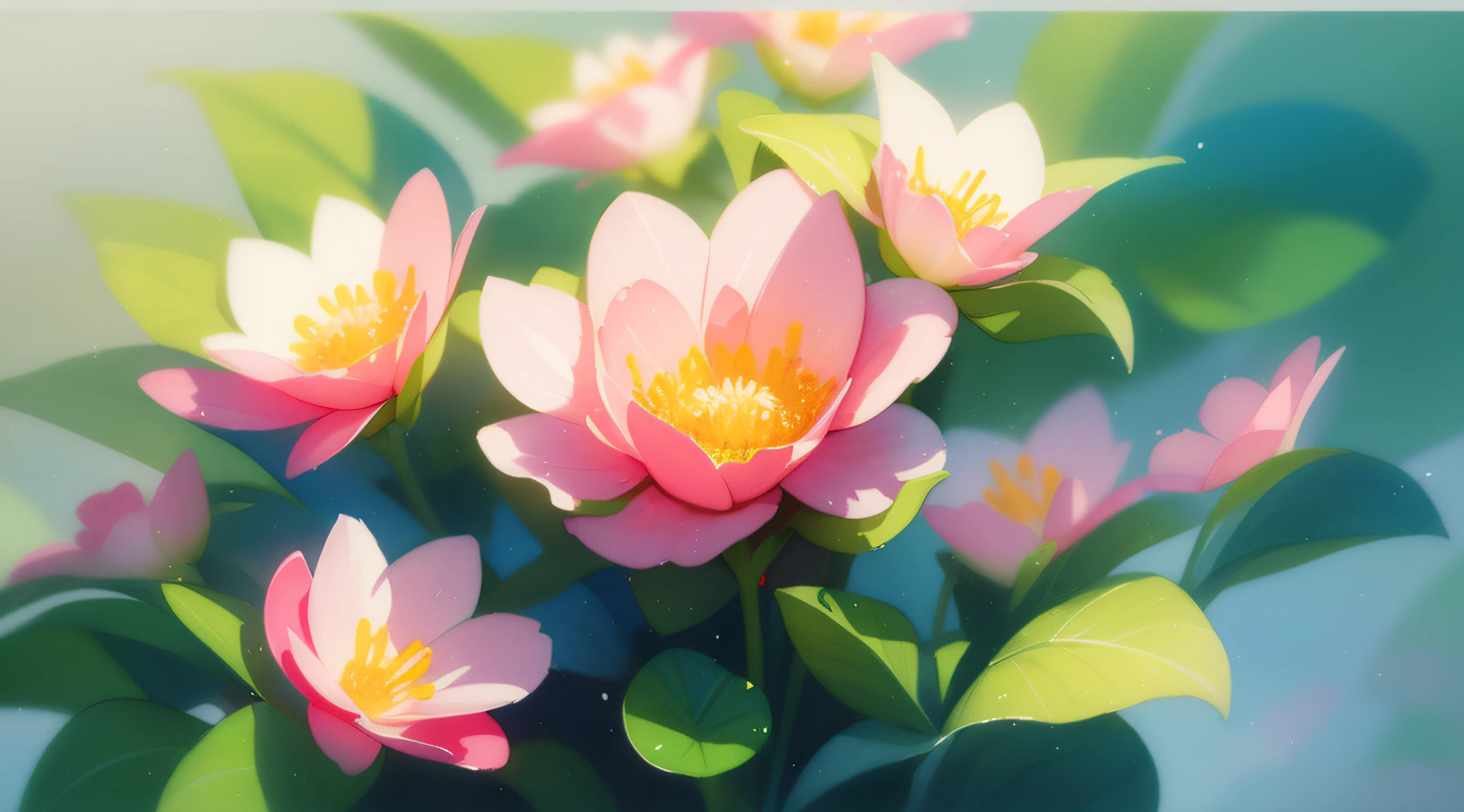 A beautiful flowers watercolor pastel painting by mehdi decuyper, close up detail with soft focus, perfect lighting and shades, with a bright vibrant color palette, trending in watercolor artstation, hyper realistic, digital art, soft gentle brush strokes, and a hint of magic.