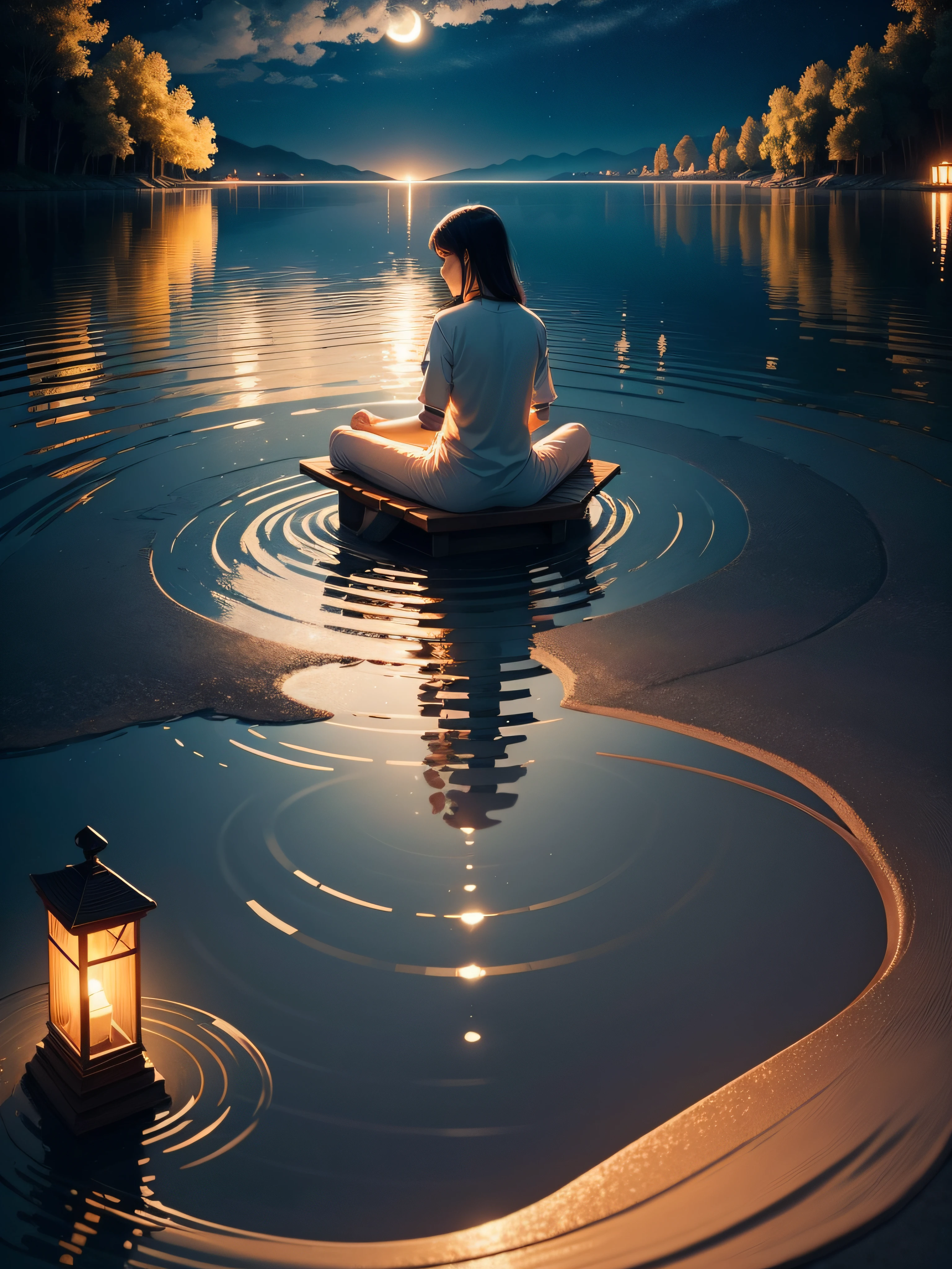 A calm and peaceful night with a touch of serenity.