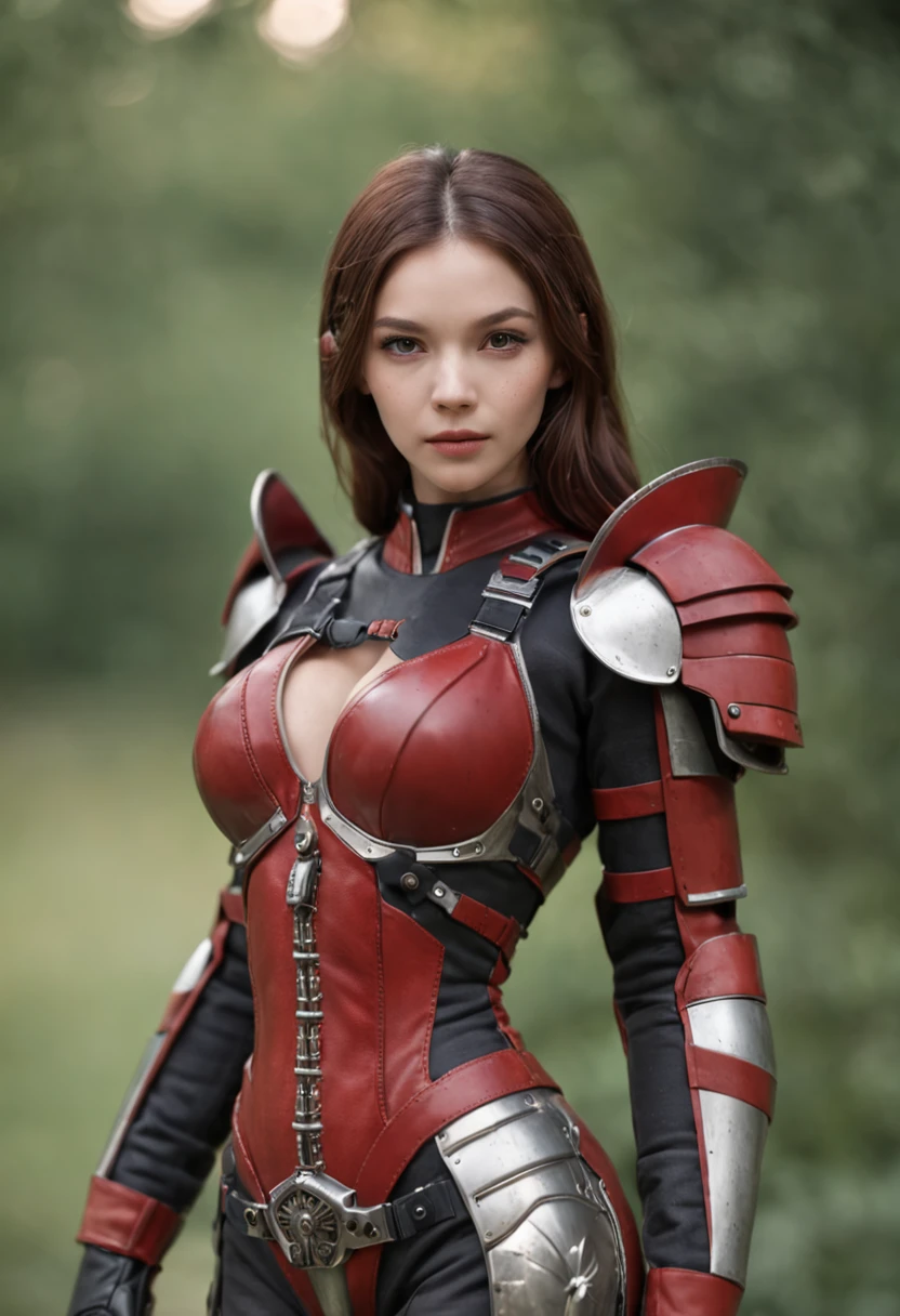 Beautiful mature female demon, horns, tail, cruel smile, red skin, sexy fetish armor, temptation, taking your soul, hellscape background, (masterpiece), (photorealistic:1.4), RAW photo, best quality, high res, rich colors, backlight, bright sunlight, cinematic lighting, film grain, raw photo, 50mm lens, Nikon D850, warm colors
