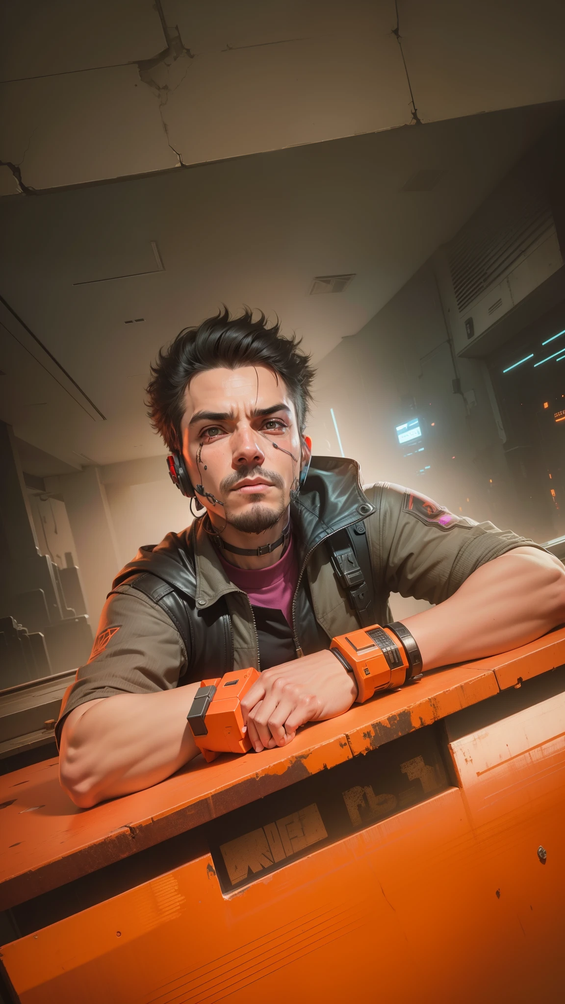 Change background cyberpunk didn't change the face keep face as it is