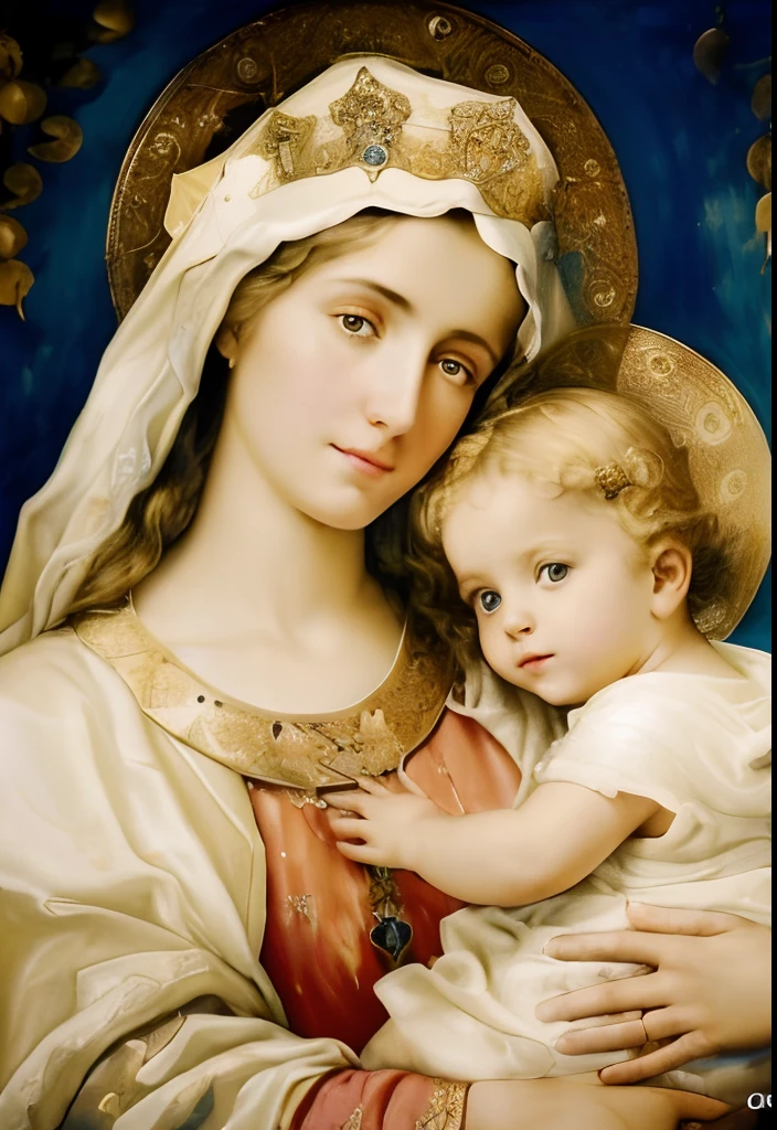(((Saint Virgin Mary. 19 years olinetic style))) ((( Con una cara seria y piadosa. Con una mirada dulce y tierna))) (obra maestra, calidad superior, mejor calidad, arte oficial, beautiful and aesthetic: 1.2), (1girl), extremadamente detallado, (Arte fractal: 1.3), colorido, highest detailed, Cara perfecta, parte superior del cuerpo, HDR, (orando: 1.3), (golden lines of white coat: 1.2), galaxia, (rayas de luz), eye-catching visuals, (dynamic stripes, senderos luminosos: 1.2), colores vibrantes,