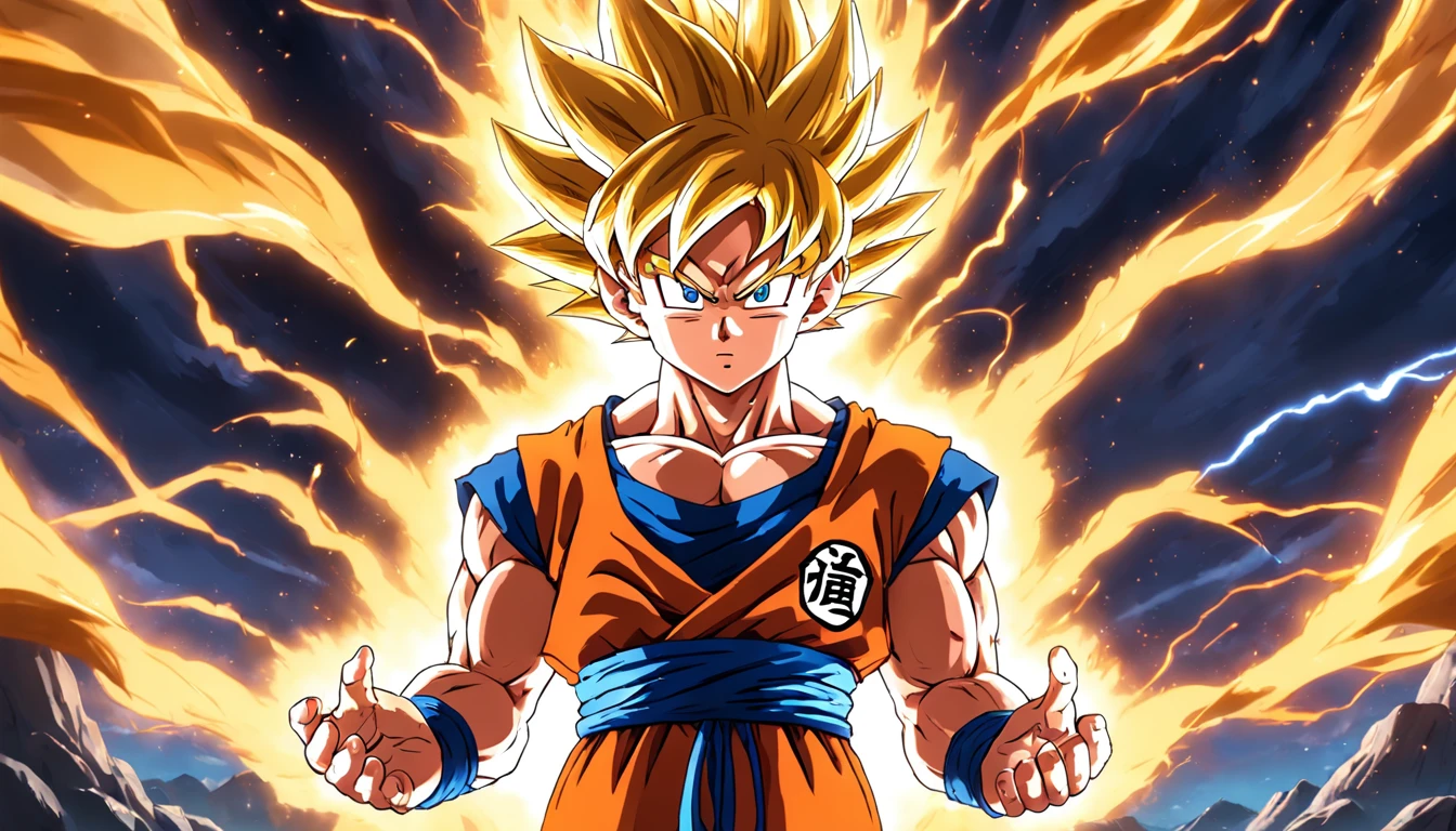 Goku is gathering energy