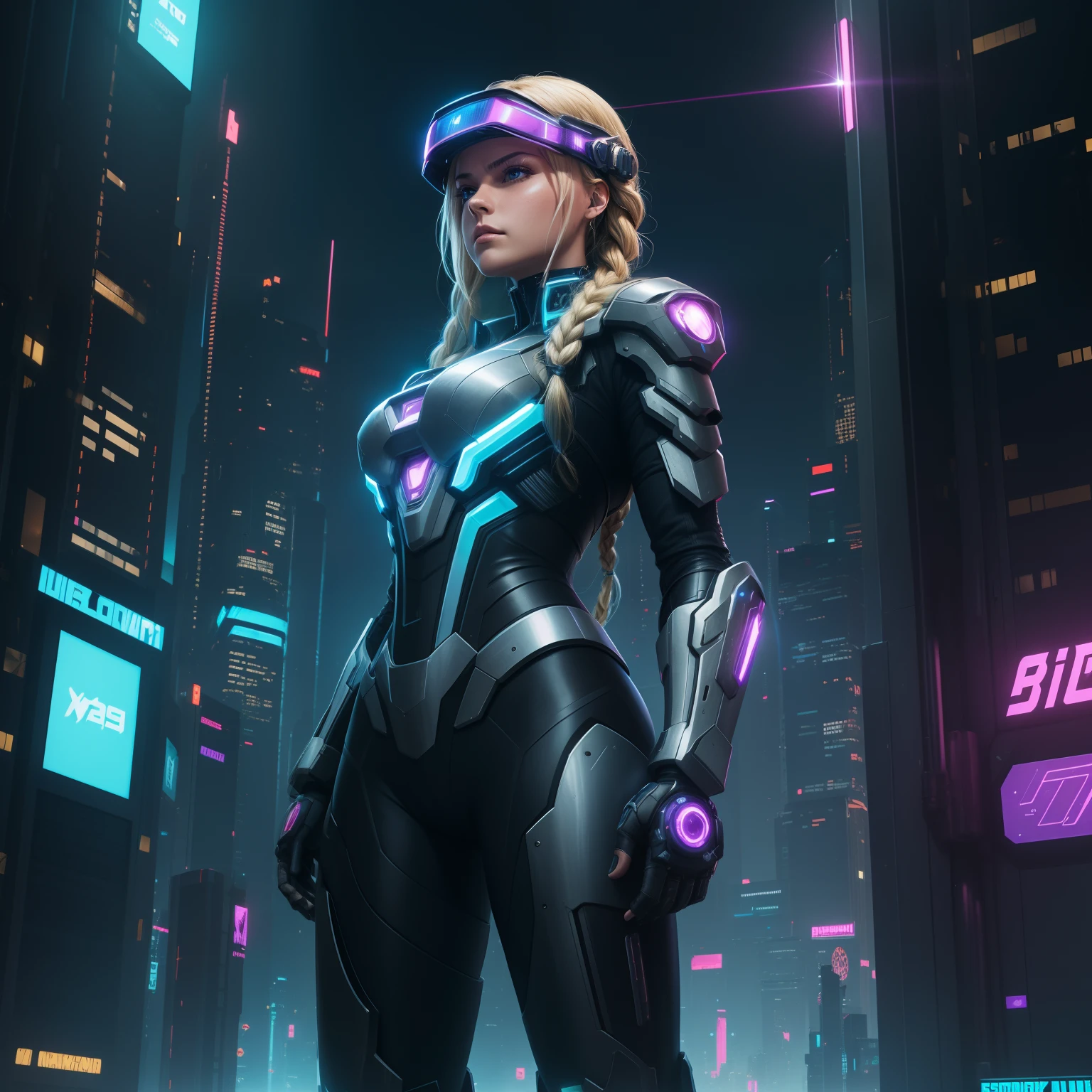 Close-up, foto crua de Natalie Dormer, Cidade Cyberpunk movimentada com placas de neon, altamente detalhada, arts station, liso, foco nítido, 8k, trending in instagram, Trending on Tumblr, HDR 4K, 8k