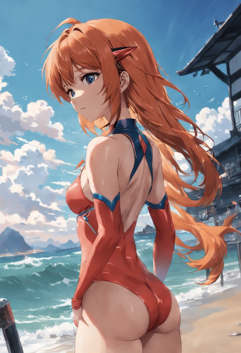 Asuka in a bikini at the seaside protrusion