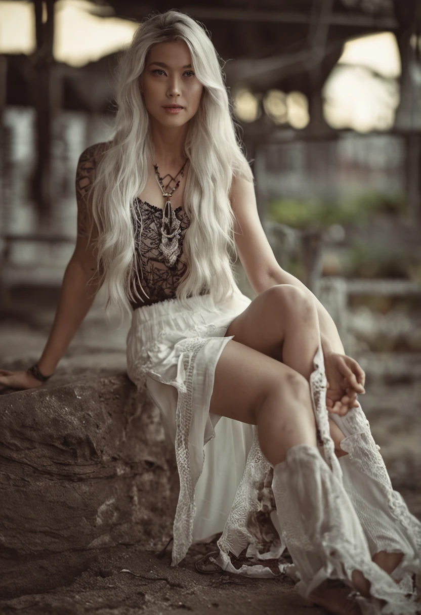 (tmasterpiece), (best qualtiy), A high resolution, kei1, 1girl, 独奏, eBlue eyes, long whitr hair, (The white Venezuelan dress and panties were taken off,Bare buttocks,Panties are taken off), ribbons, By bangs, 鎖骨, (greyt hair), black hair band, Neck strap, hair between eye, mediuml breasts, cow boy shot, weeping,Lie on the table (Anatomically correct whole body), This is in the Venezuelan house,Being spanked with a wooden board,There are red scars on the buttocks