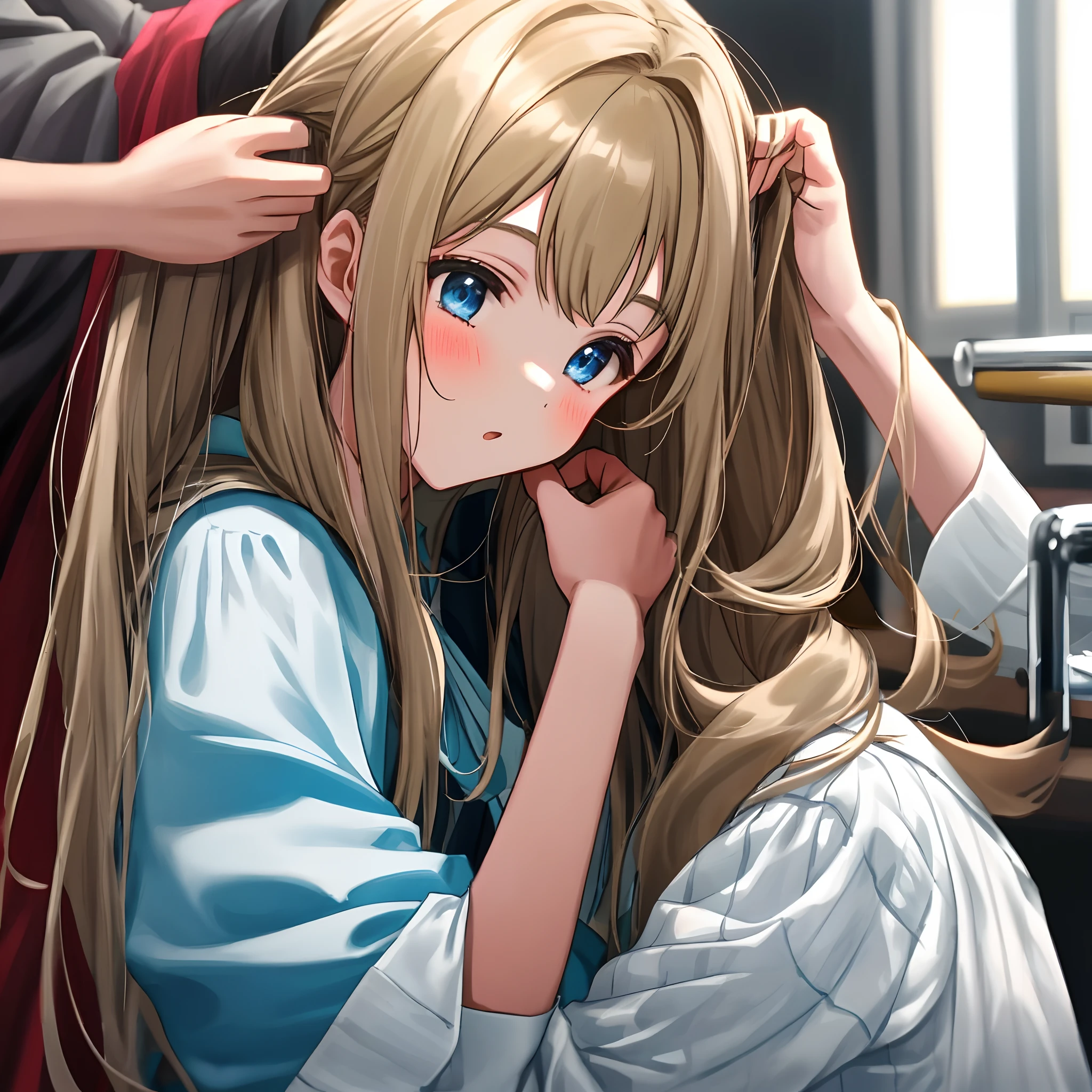 s girl,whaite hair,underdressing