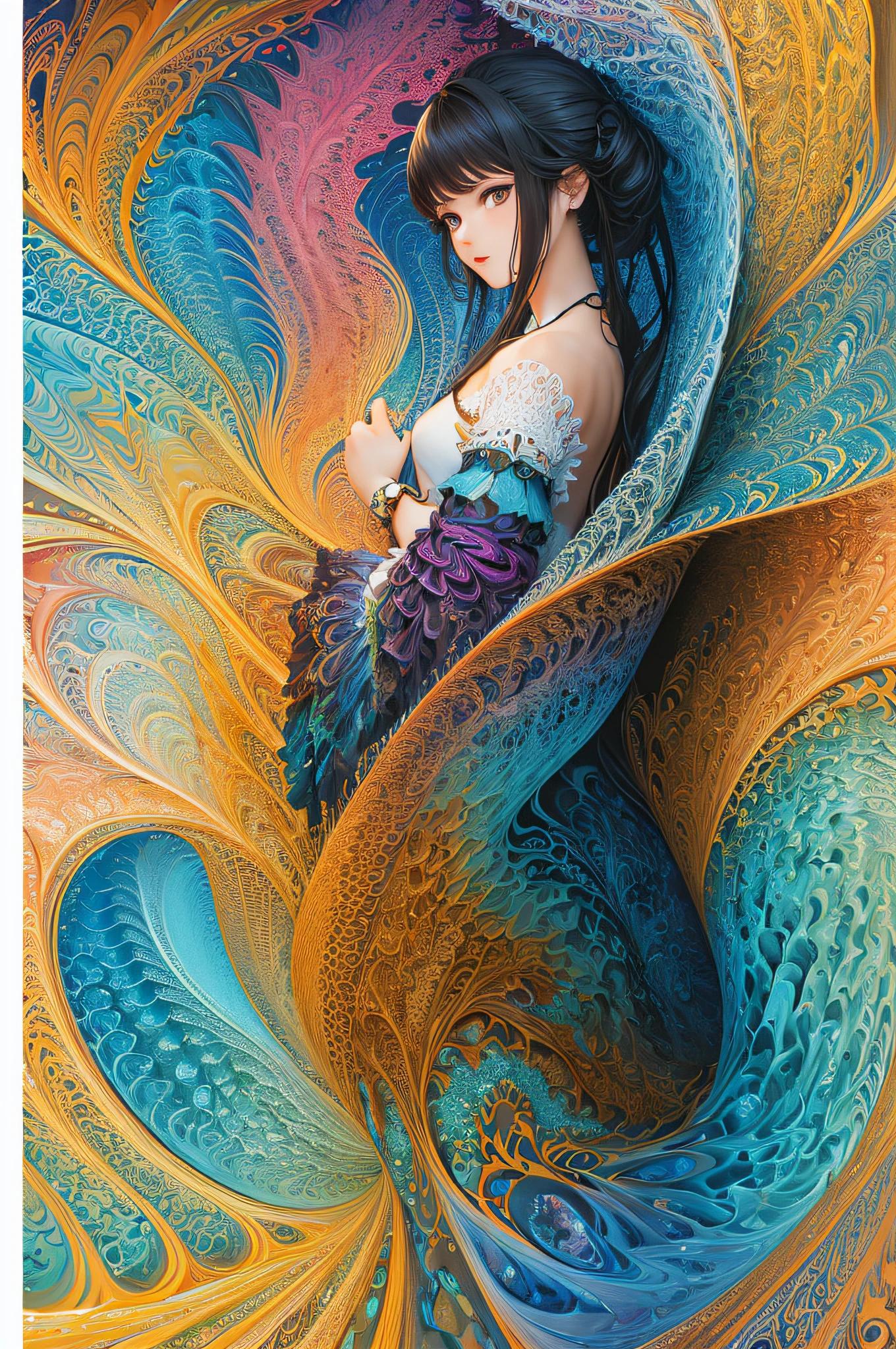 (masterpiece, top quality, best quality, official art, beautiful and aesthetic:1.2), (1girl), extreme detailed,(fractal art:1.3),colorful,highest detailed