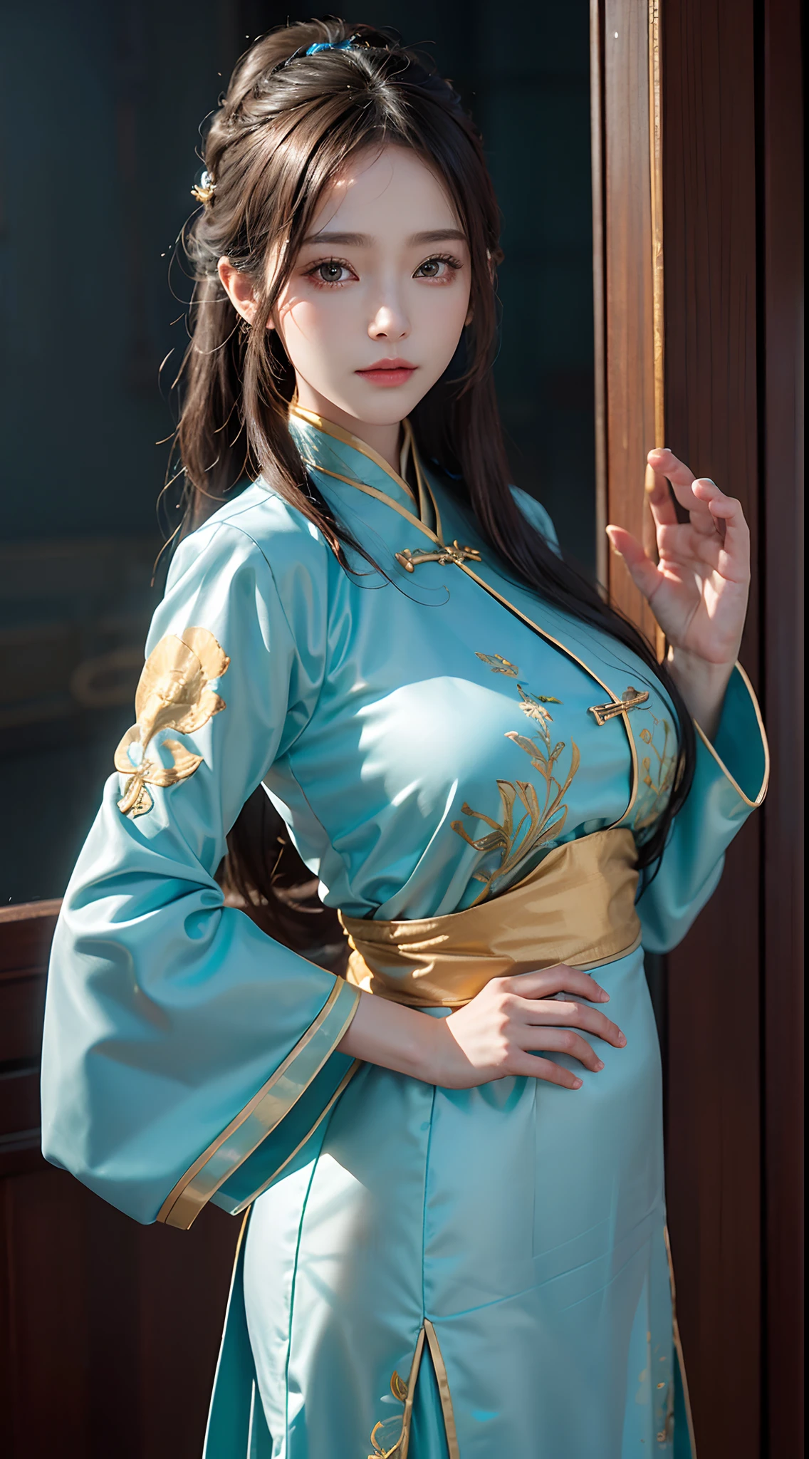 Real Tang Dynasty beauty，period costume，Large breasts，