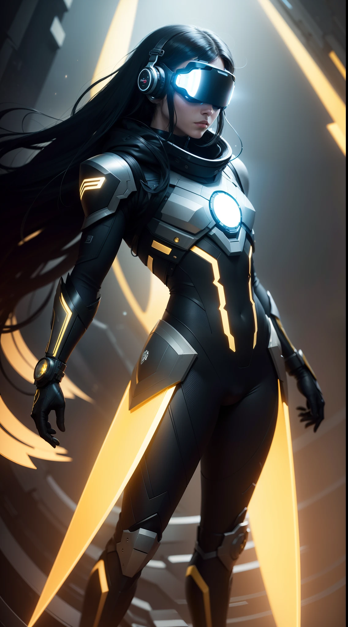 NFT 5 - "Explorer of Technological Consciousness":
Develop an NFT capturing a scholarly superhero immersed in a world of virtual reality and advanced technology. The colors yellow and black should create a striking contrast. Intricate details should portray the hero delving into the frontiers of the mind and technology, merging their sharp intellect with the ability to dive into the digital consciousness in a realistic and immersive manner.