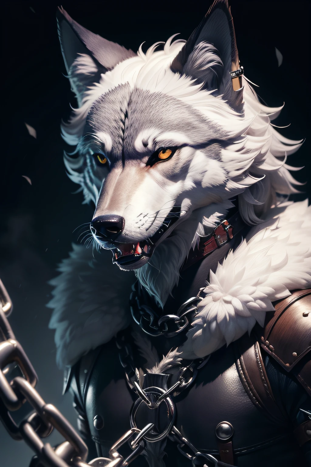 mytological wolf held together by chains