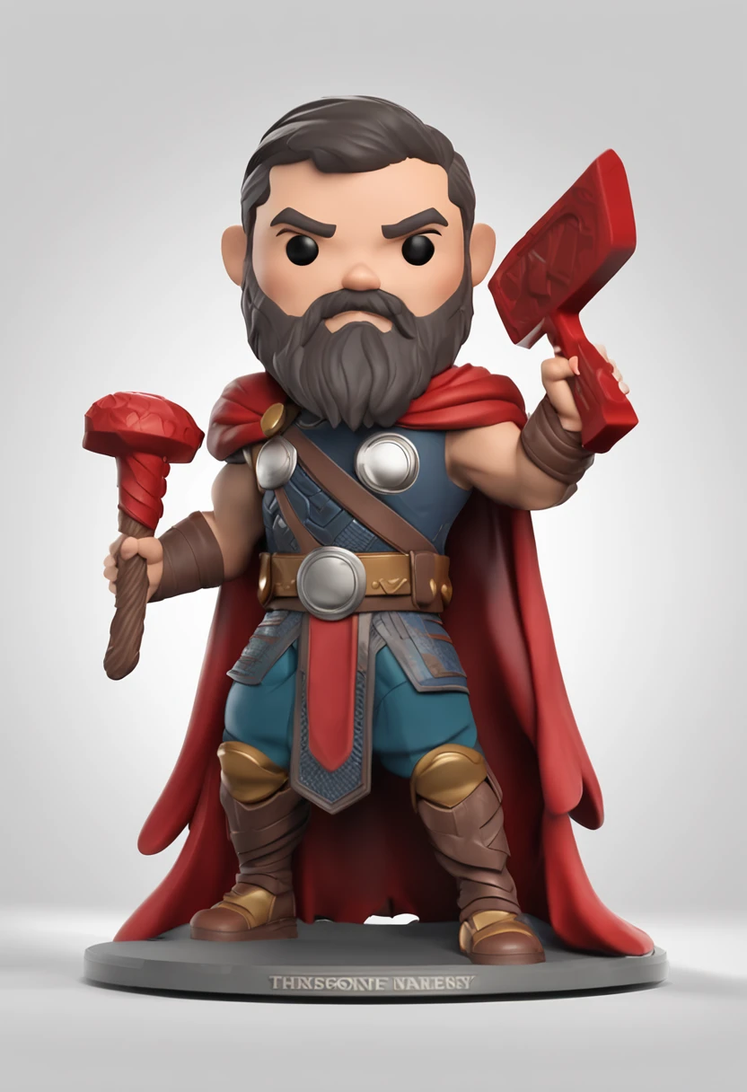 a cartoon thor with a hammer and a cape on, chibi, wojtek fus, as a funko pop!, thor, high detail iconic character, inspired by Johannes Helgeson, epic digital art illustration, as a full body funko pop!, god of thunder, trending on artstationhq, cg art, by Johannes Helgeson, funko pop, funko, trending on artstation hq --ar 2:3