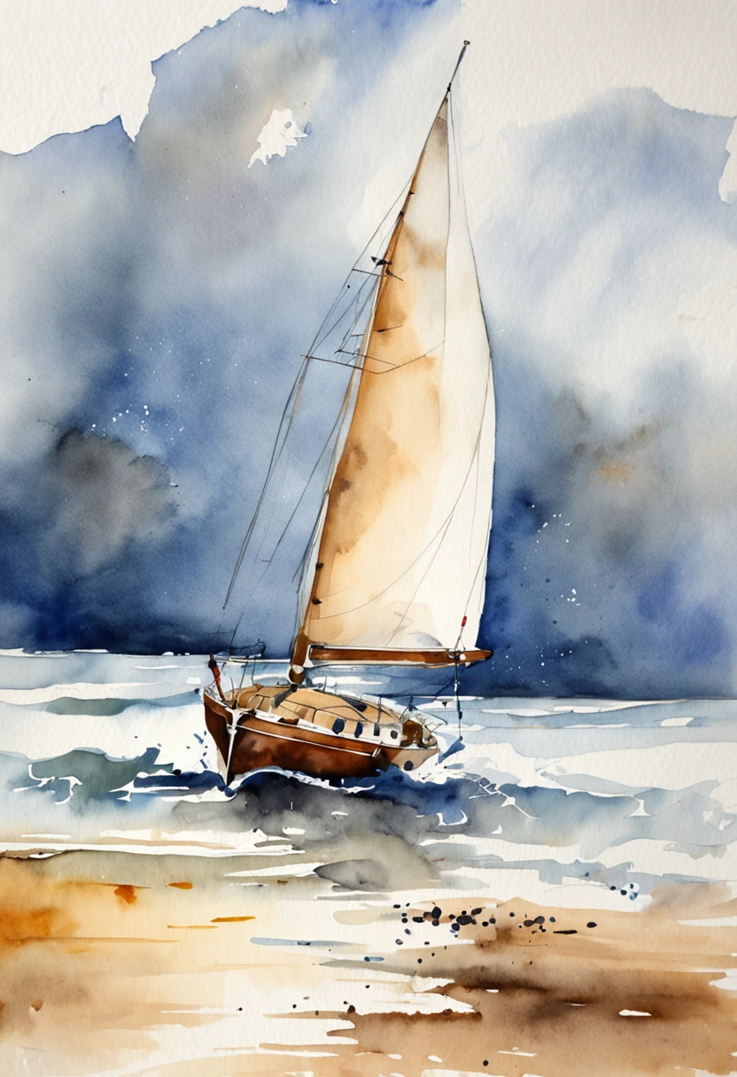 yacht on sea storm