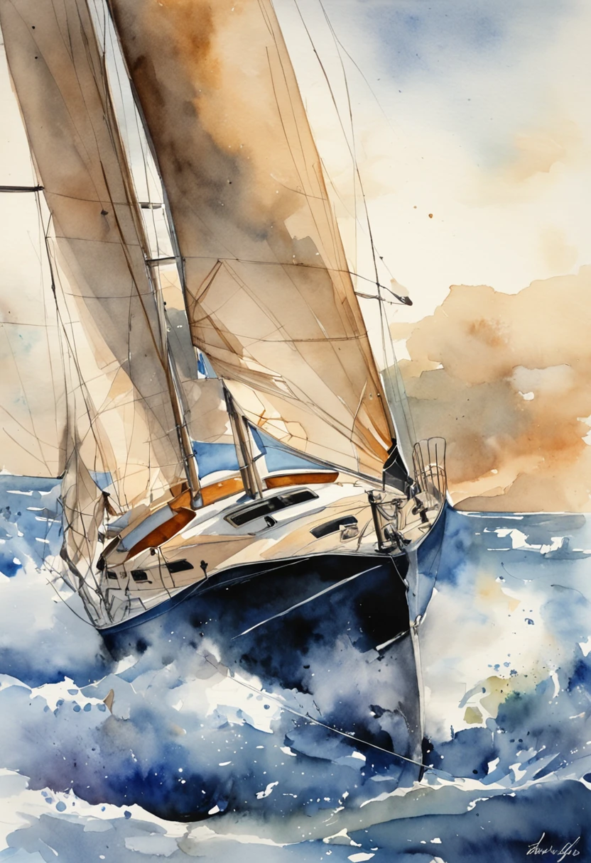 yacht on sea storm