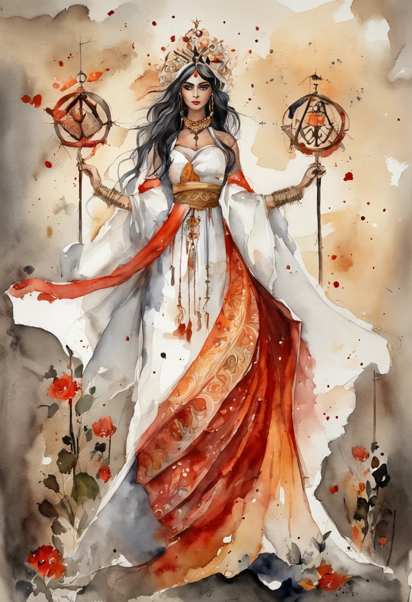 ((melhor qualidade)), ((piece of master)), ((rosto perfeito)), uma menina inocente com cabelo preto, wearing flawless white dress, ajoelhado em frente a uma mesa mais baixa, segurando uma vela, Doing a Satanic Ritual, luzes de arrefecimento, um monstro nas sombras da sala