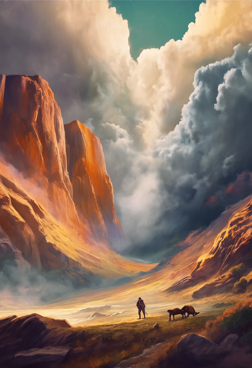 draw a realistic picture over the Bible passage where the apostle Paul is raptured to the third heaven.