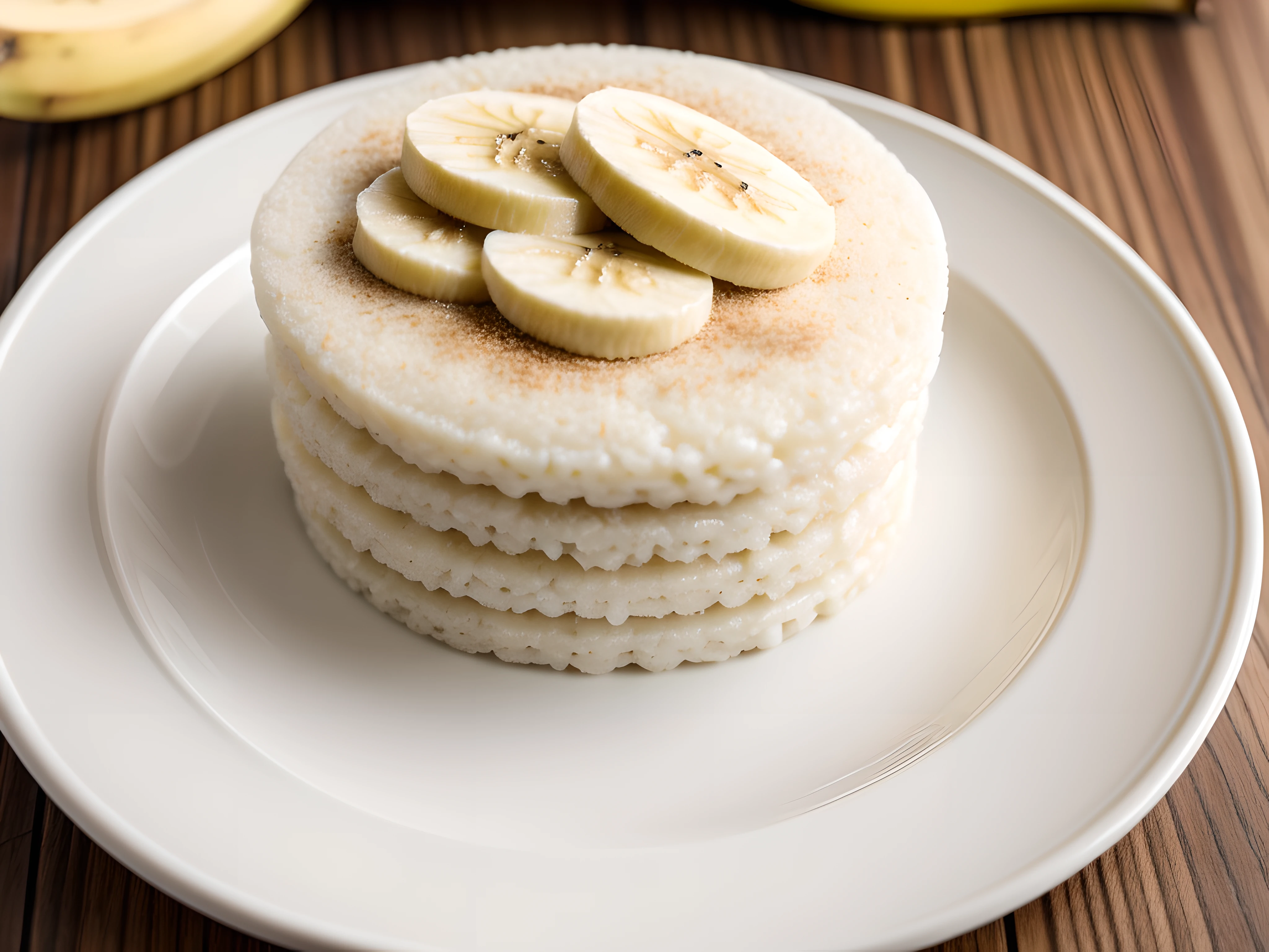 rice cake with sliced banana