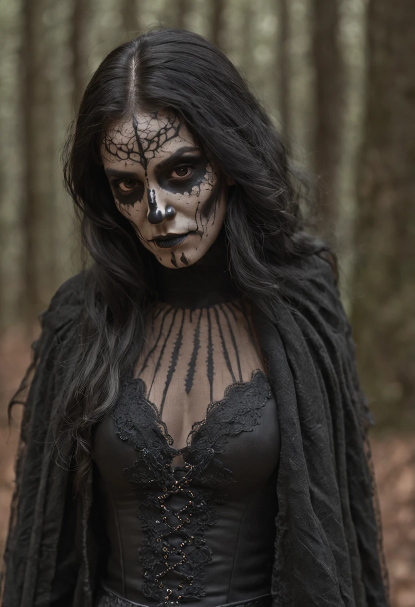 ((best quality)), ((masterpiece)), (detailed), real undead evil witch, evil, ugly, horror