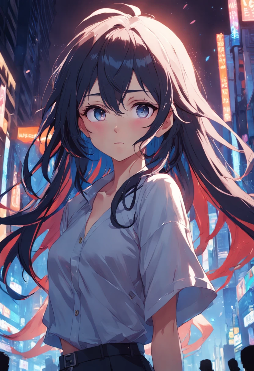 um close up de uma pessoa com longos cabelos brancos e uma camisa preta, :: Ross, cabelos brancos, menina perfeita de cabelos brancos, RossDraw Retrato, Tifa Lockhart com cabelos brancos, Beautiful androgynous prince, Guweiz em ArtStation Pixiv, Guweiz em Pixiv ArtStation, cabelos brancos, menina com cabelo branco, com longos cabelos brancos