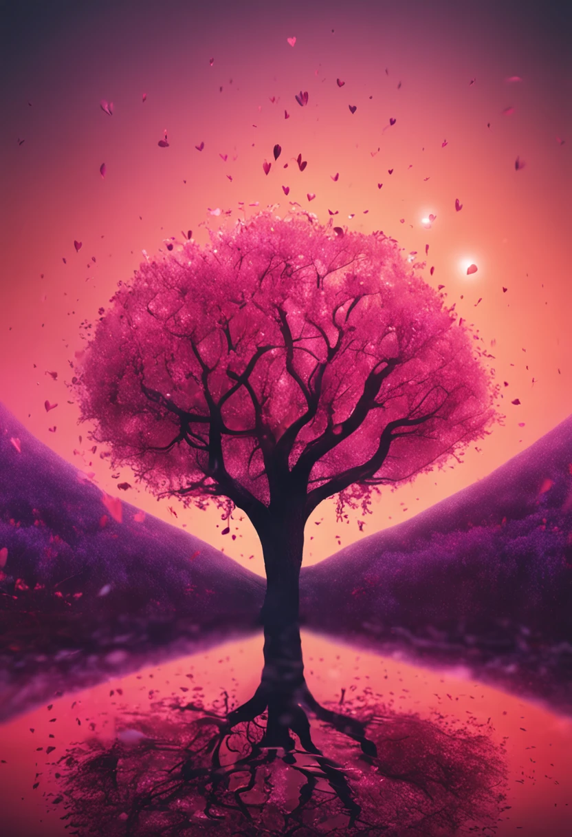 A visual representation of a tranquil heart radiating life for a healthy body.