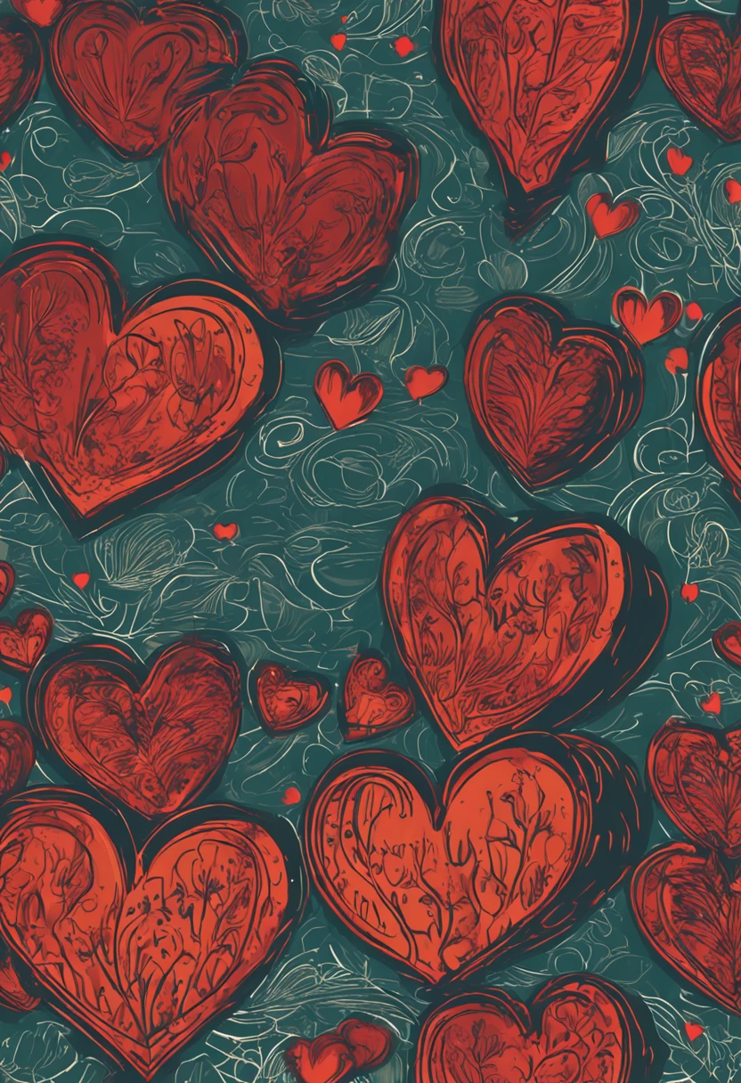An image of two hearts side by side, one shining with tranquility and the other corroded by envy.