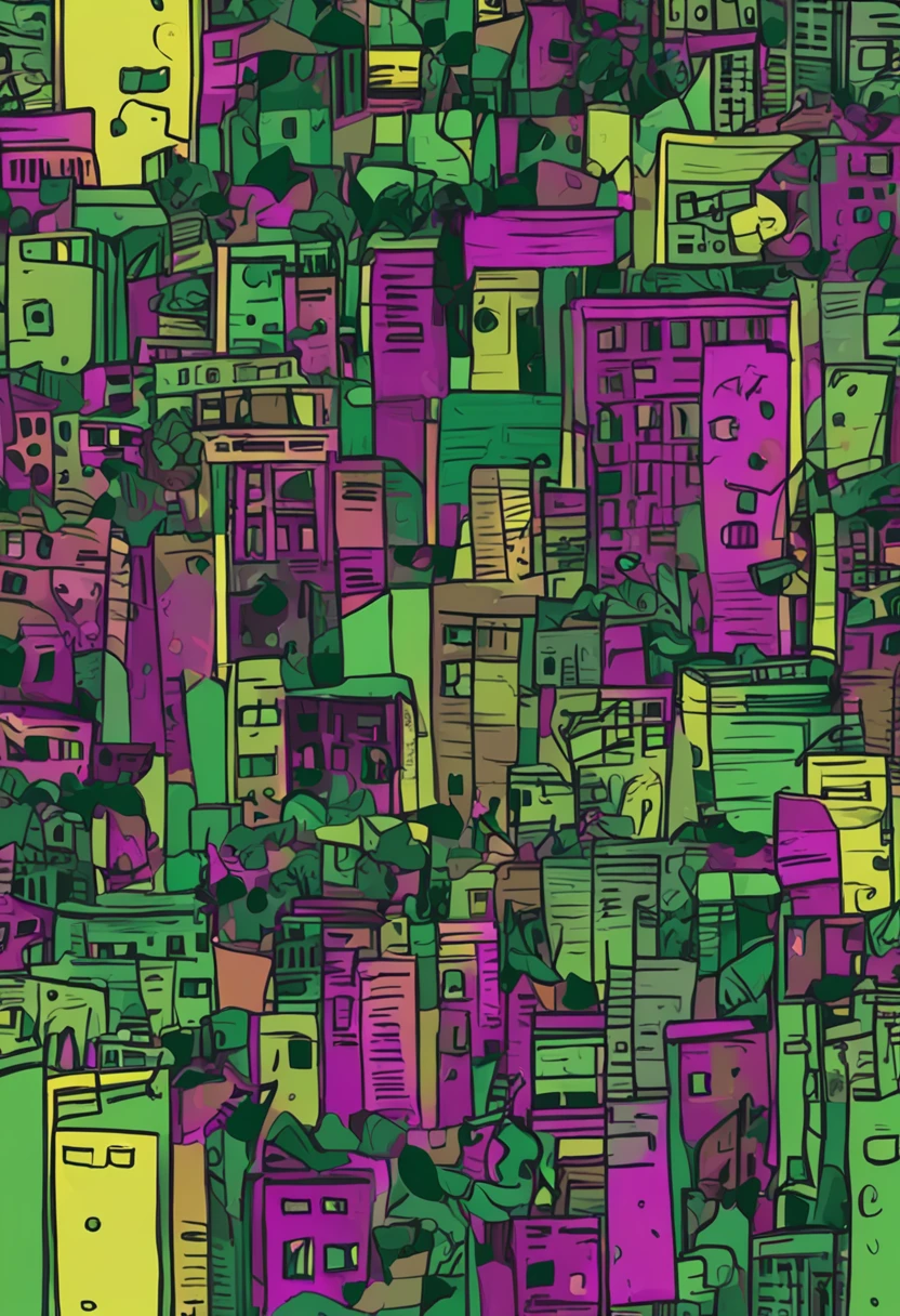 na mente do escritor, abstrato, predominantemente verde