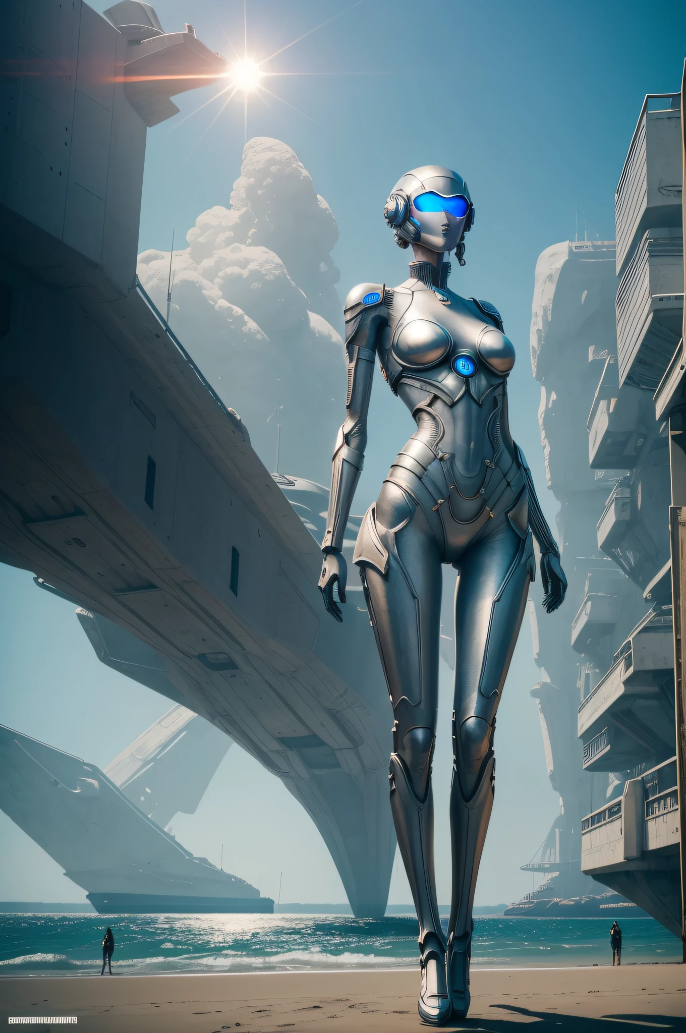 1girl, (full body:1.4) photo of android woman on roof, ((close up)), ((front view)),(high heels), (pov), ((lagre breasts)), ((squatting)), ((focus between legs)), (( Metallic spread legs)), ((Metallic naked body)), arms up armpit, sun light, morning, masterpiece, (photorealistic:1.4), best quality, beautiful lighting , braided hairstyle, ray tracing, ( very detailed background, detailed complex busy background : 0.8 ) , , sharp focus, 8k uhd, dslr, high quality, film grain, photorealism, lomography , view from below , translucency , (HDR:1.2)