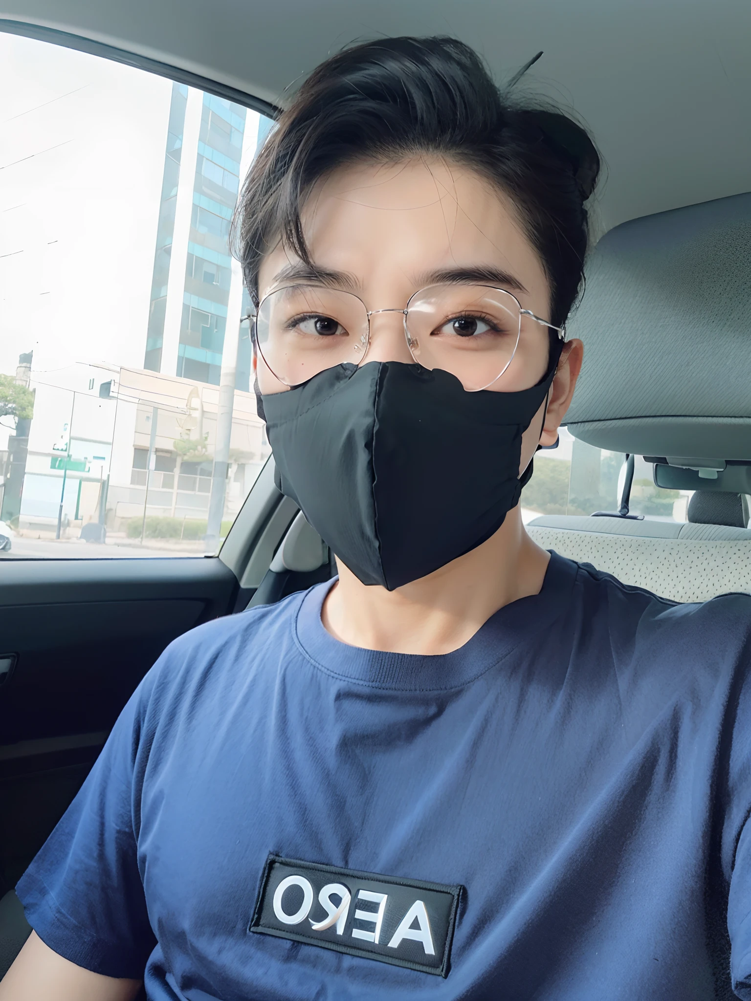 arafed man wearing a face mask in a car, wearing all black mempo mask, wearing mask, wearing facemask, one single mask, wearing a mask, wearing facemask and sunglasses, mask inside mask, full mask, black facemask, surgical mask covering mouth, no face mask, facemask, black mask, face mask, wearing transparent glass mask, mask